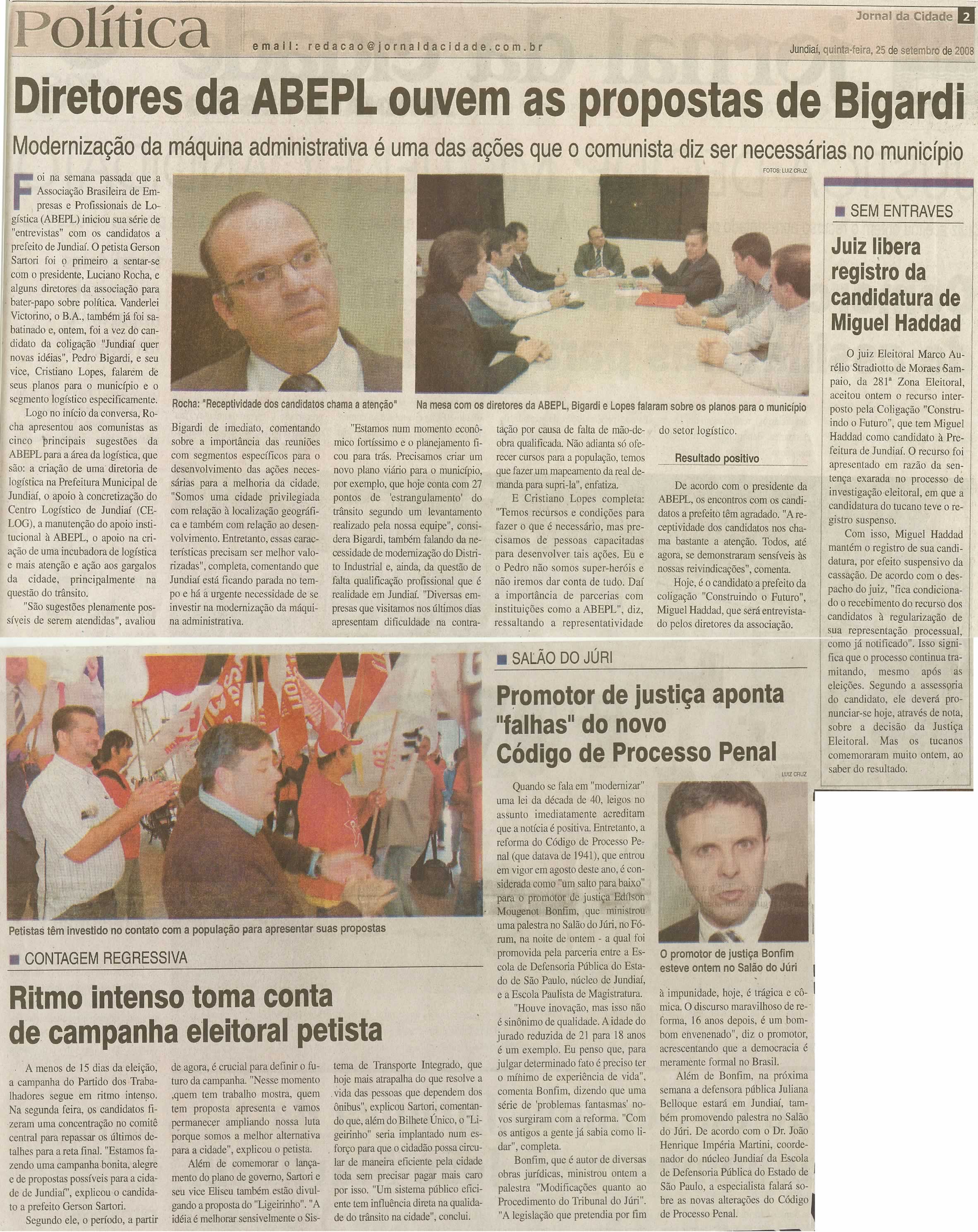 Jornal da Cidade - 25/09/2008