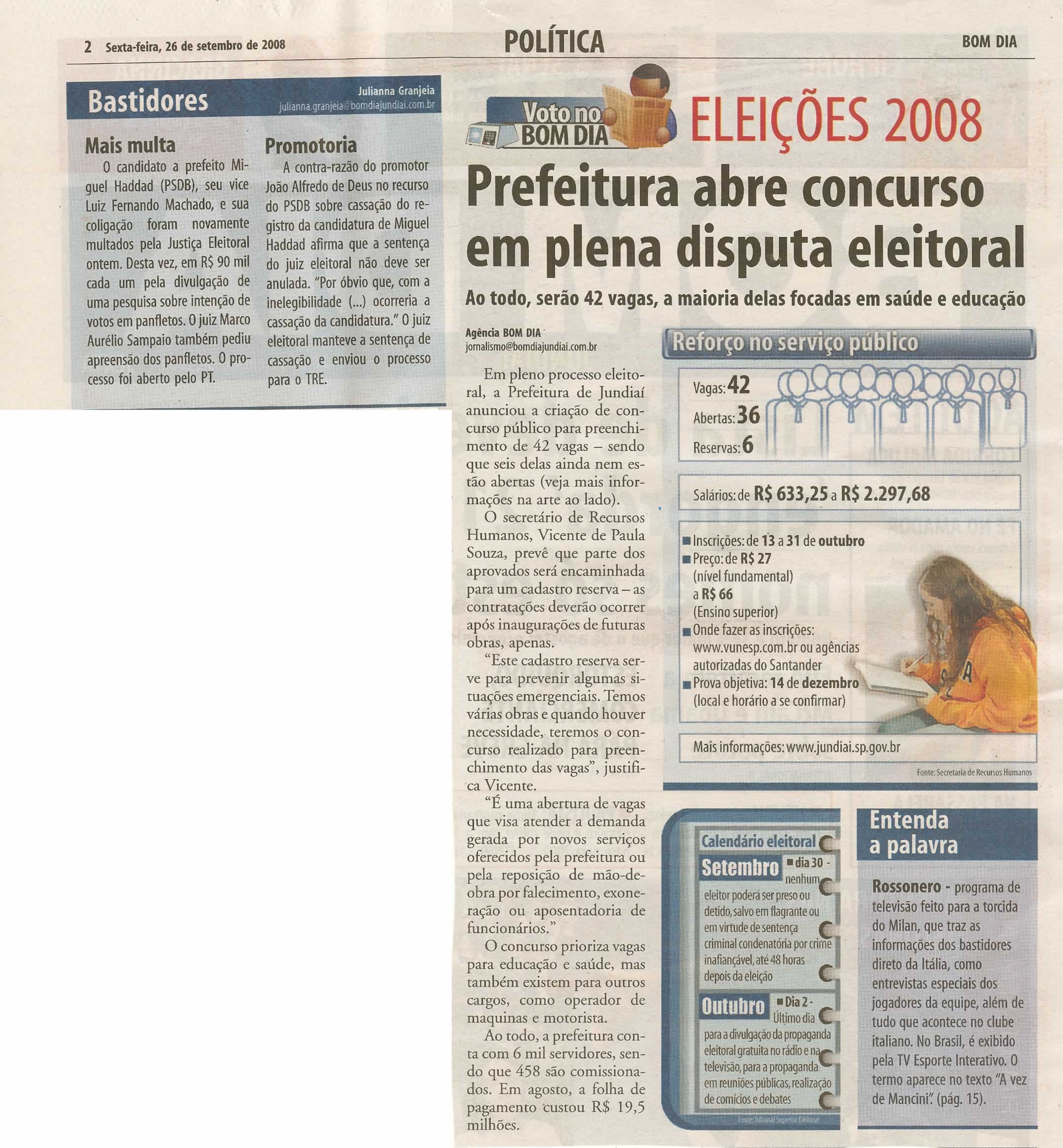 Bom Dia Jundiaí - 26/09/2008