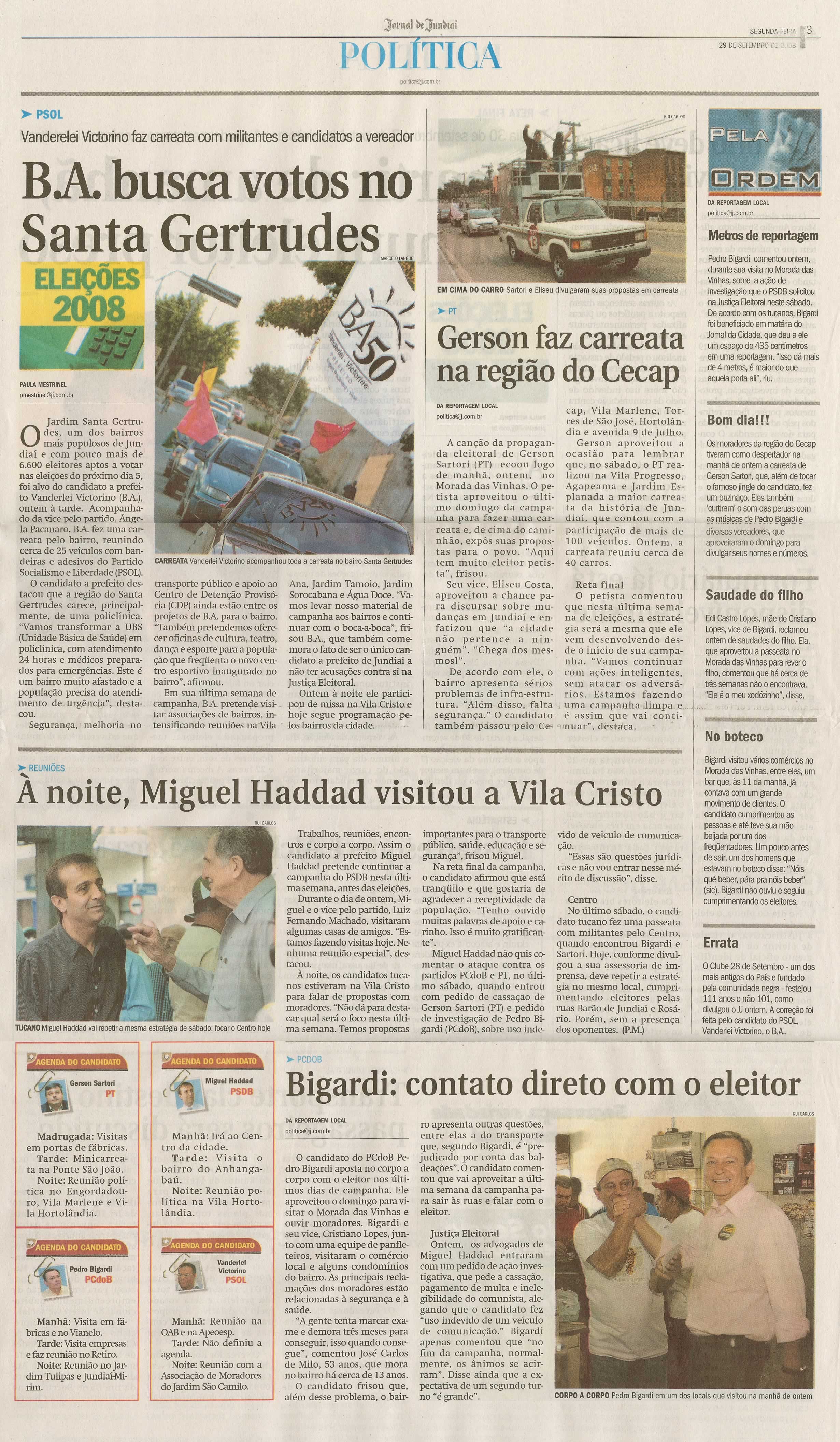 Jornal de Jundiaí - 29/09/2008