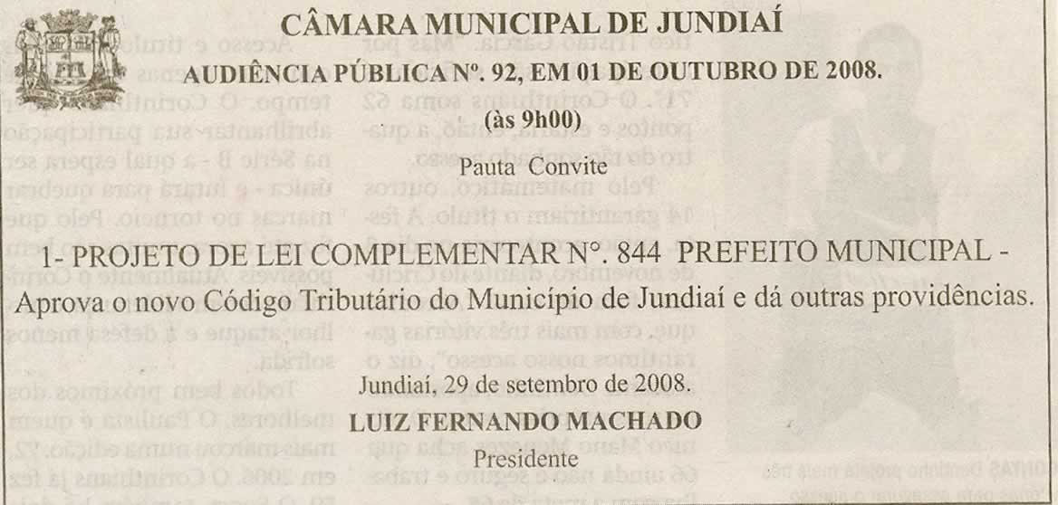 Jornal de Jundiaí - 30/09/2008