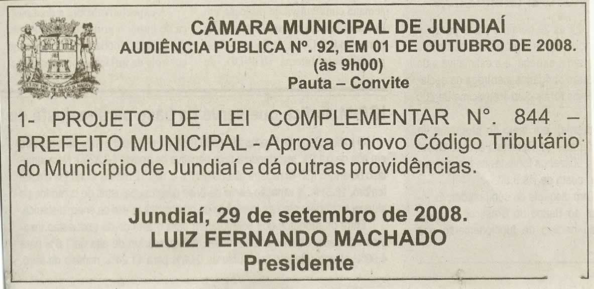 Jornal da Cidade - 30/09/2008