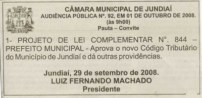 Jornal da Cidade - 30/09/2008