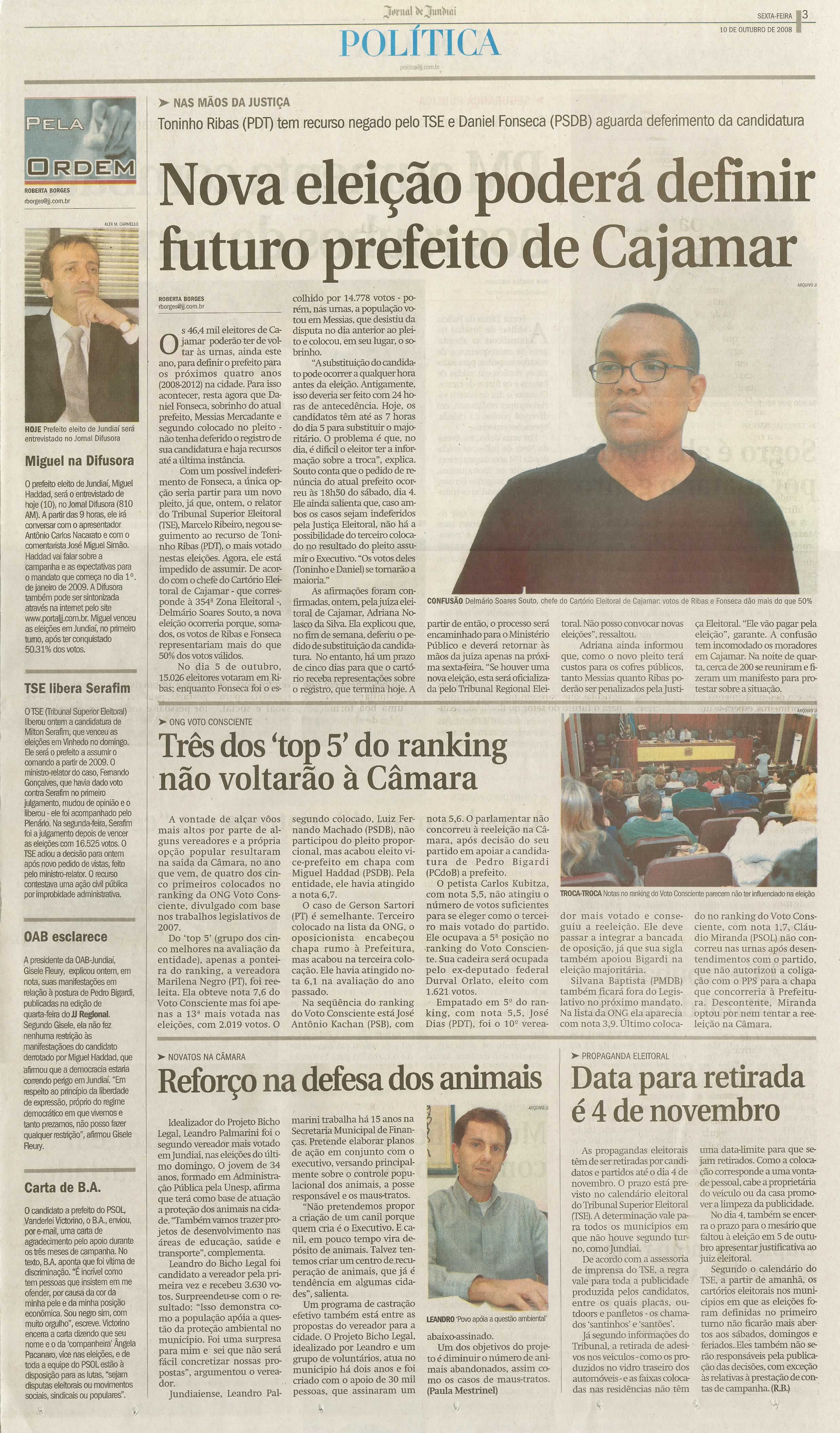 Jornal de Jundiaí - 10/10/2008