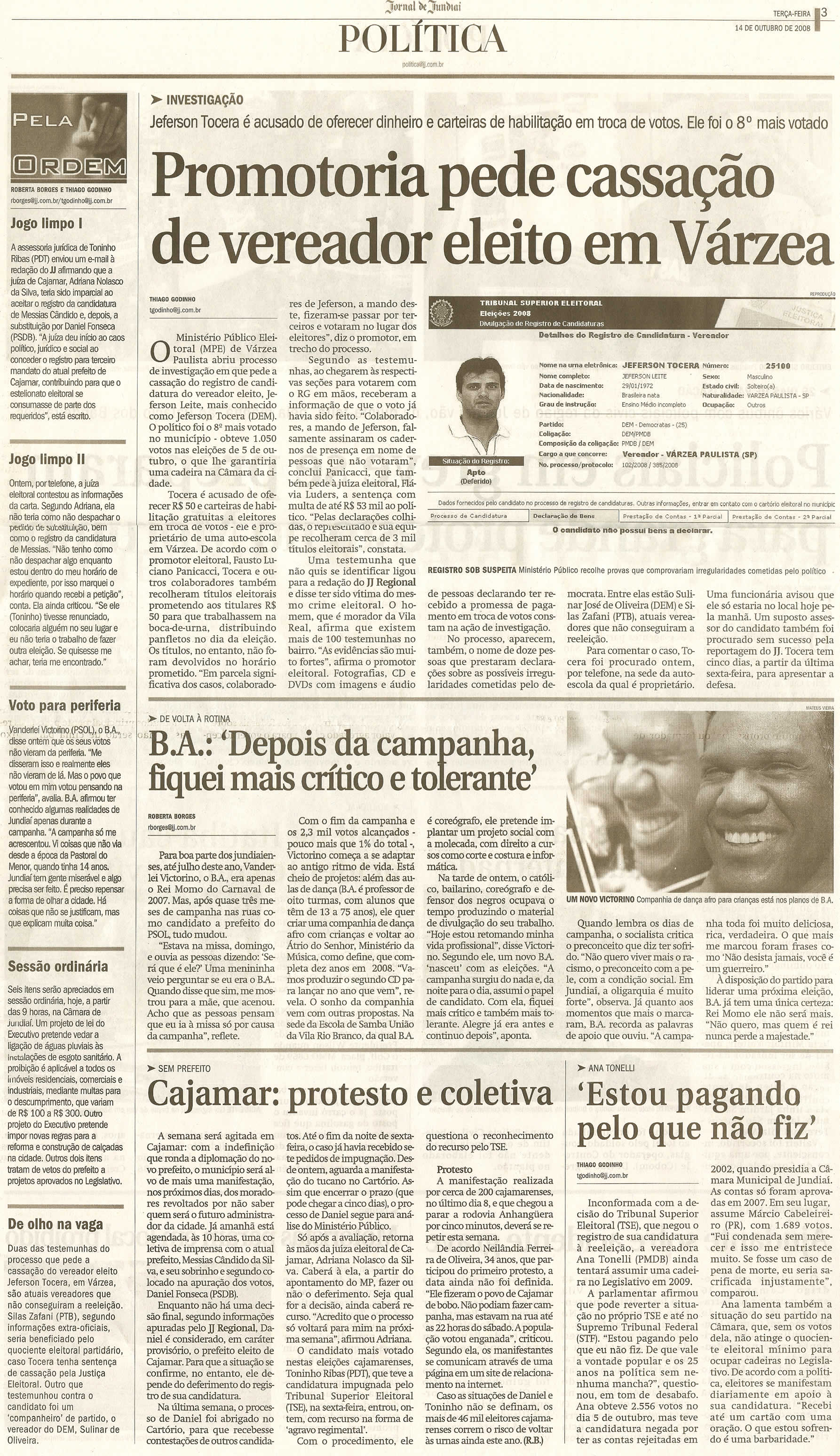 Jornal da Cidade - 14/10/2008