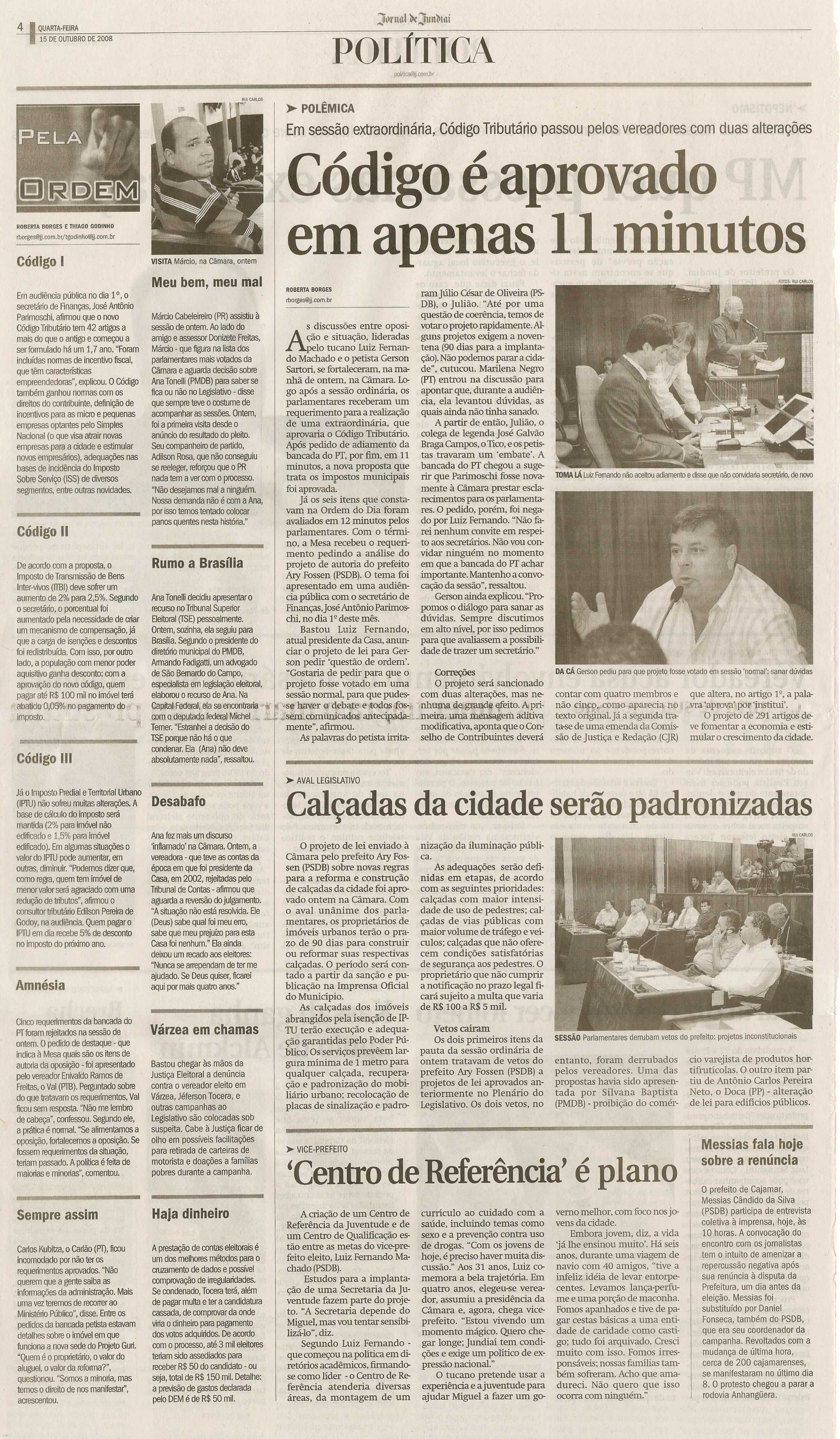 Jornal de Jundiaí - 15/10/2008