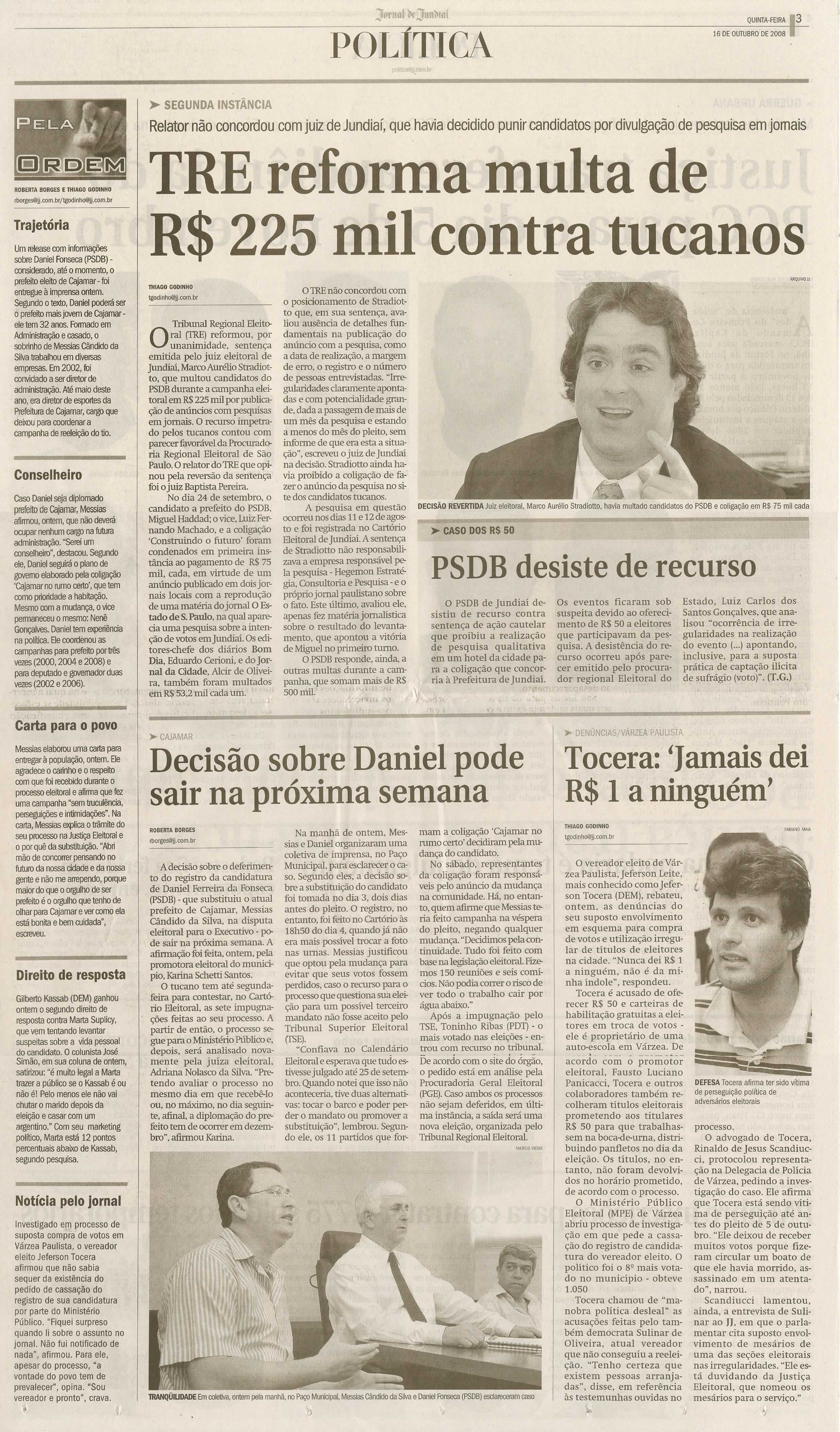 Jornal de Jundiaí - 16/10/2008