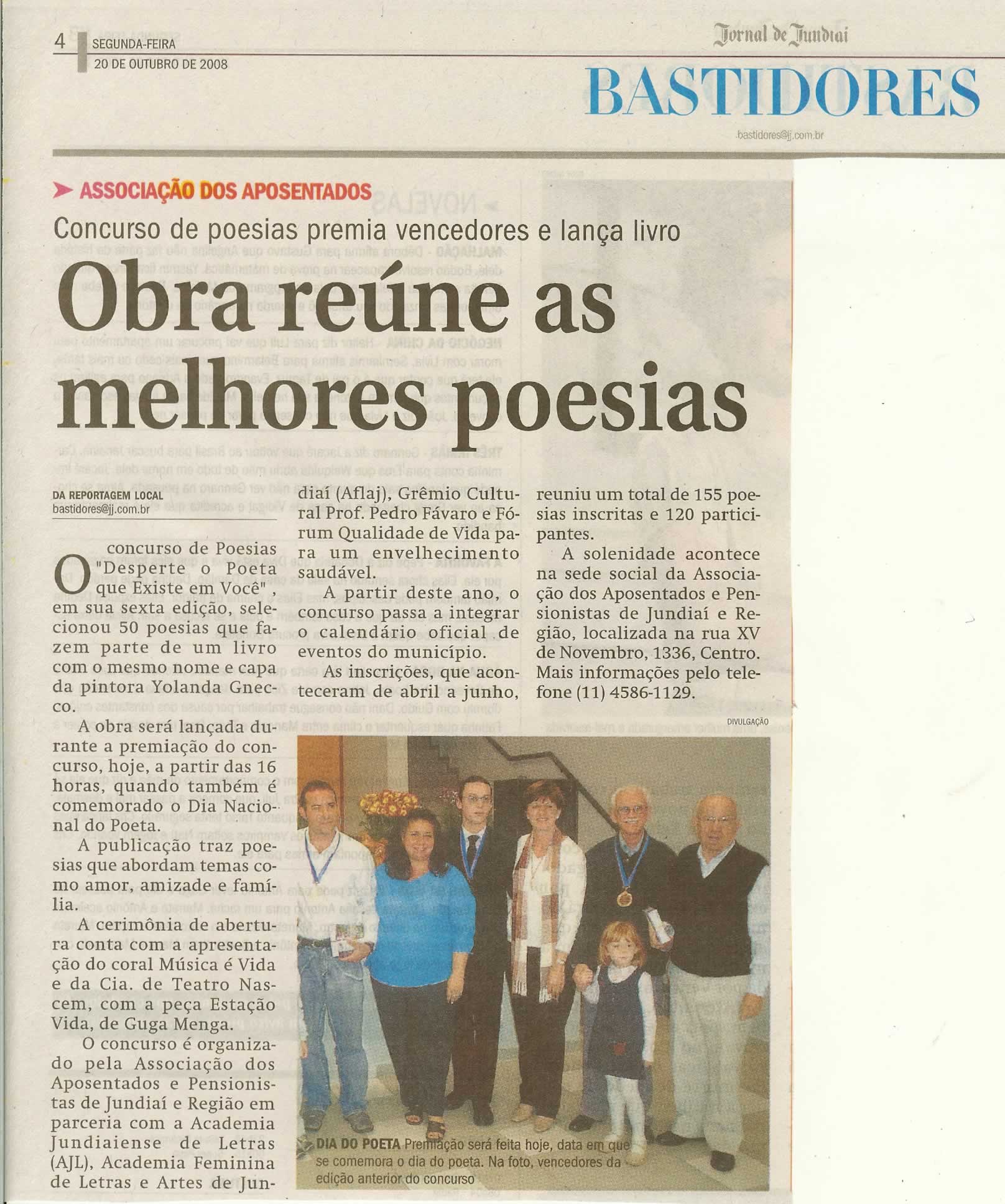 Jornal de Jundiaí - 20/10/2008