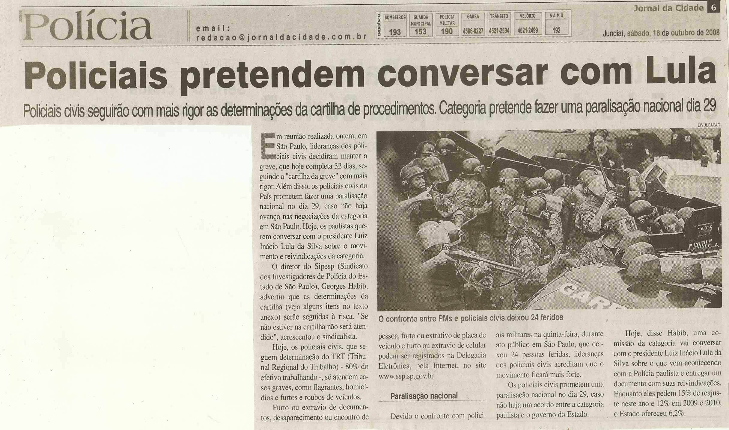 Jornal da Cidade - 18/10/2008