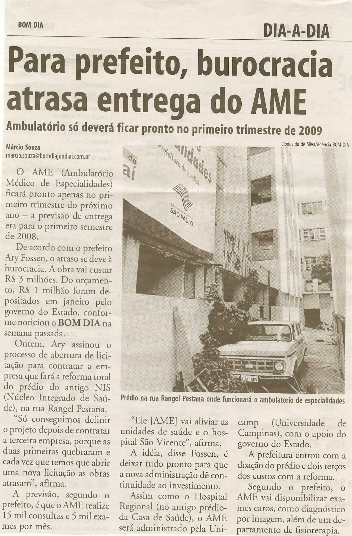 Bom Dia Jundiaí - 21/10/2008