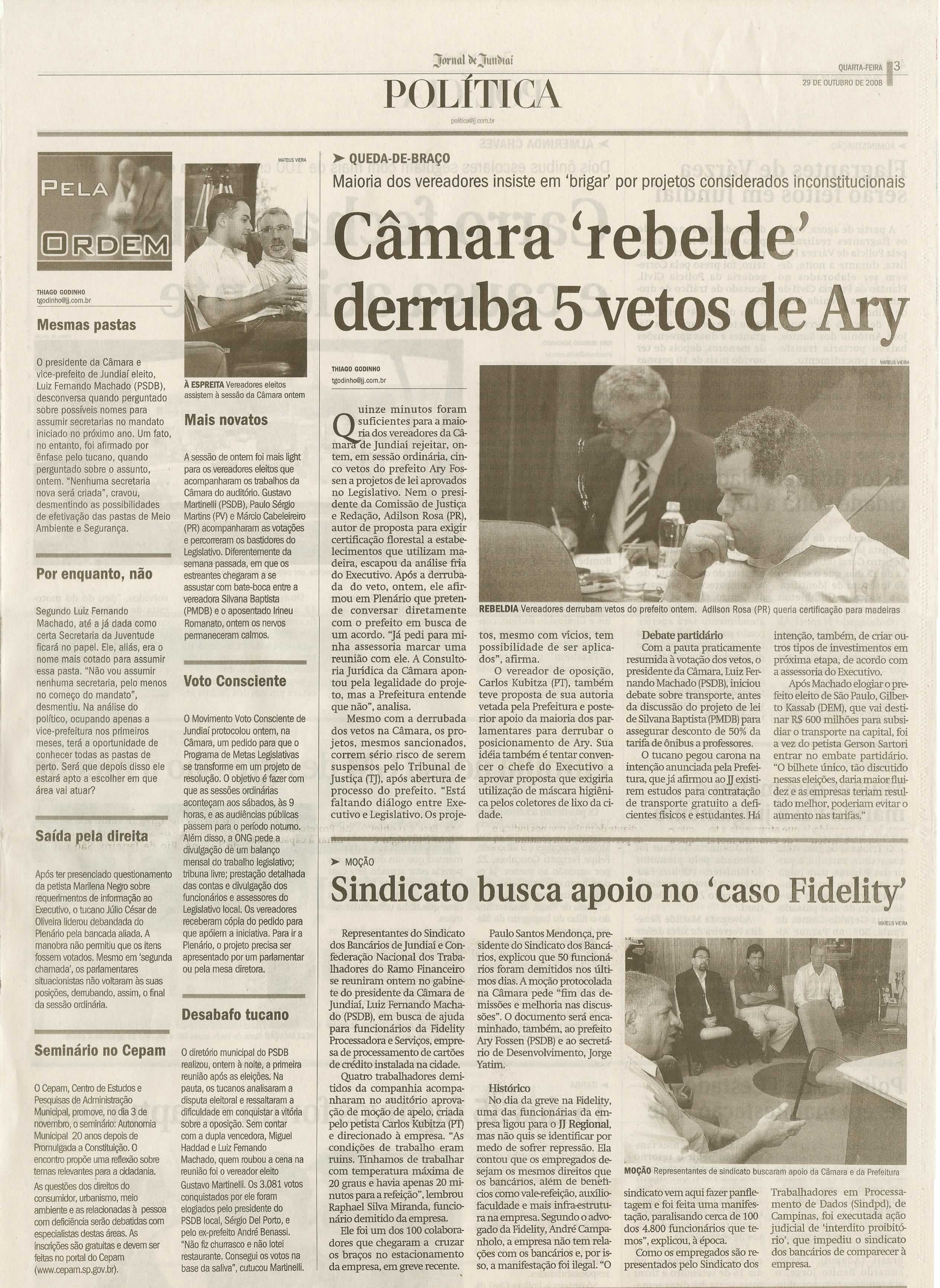 Jornal de Jundiaí - 29/10/2008