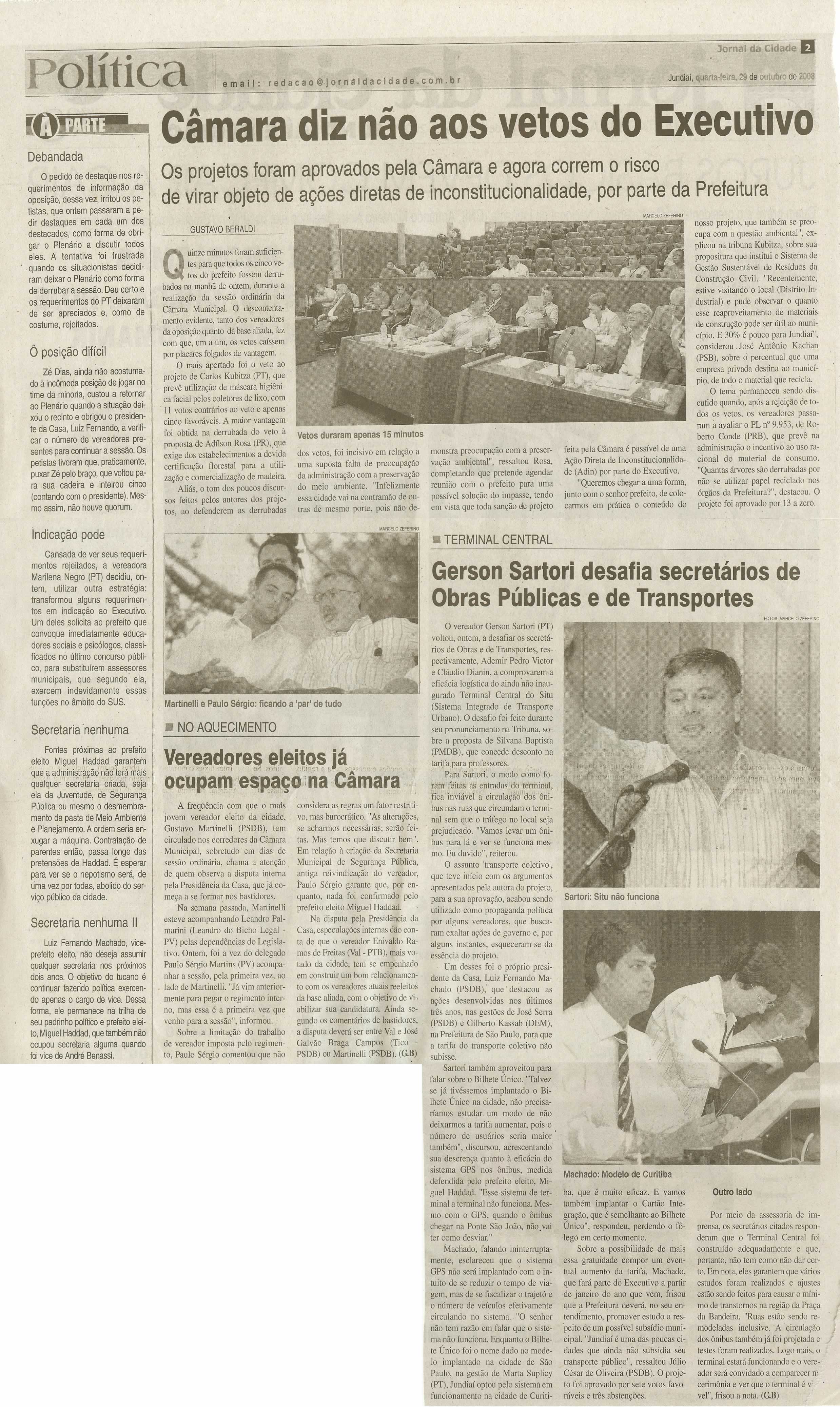 Jornal da Cidade - 29/10/2008