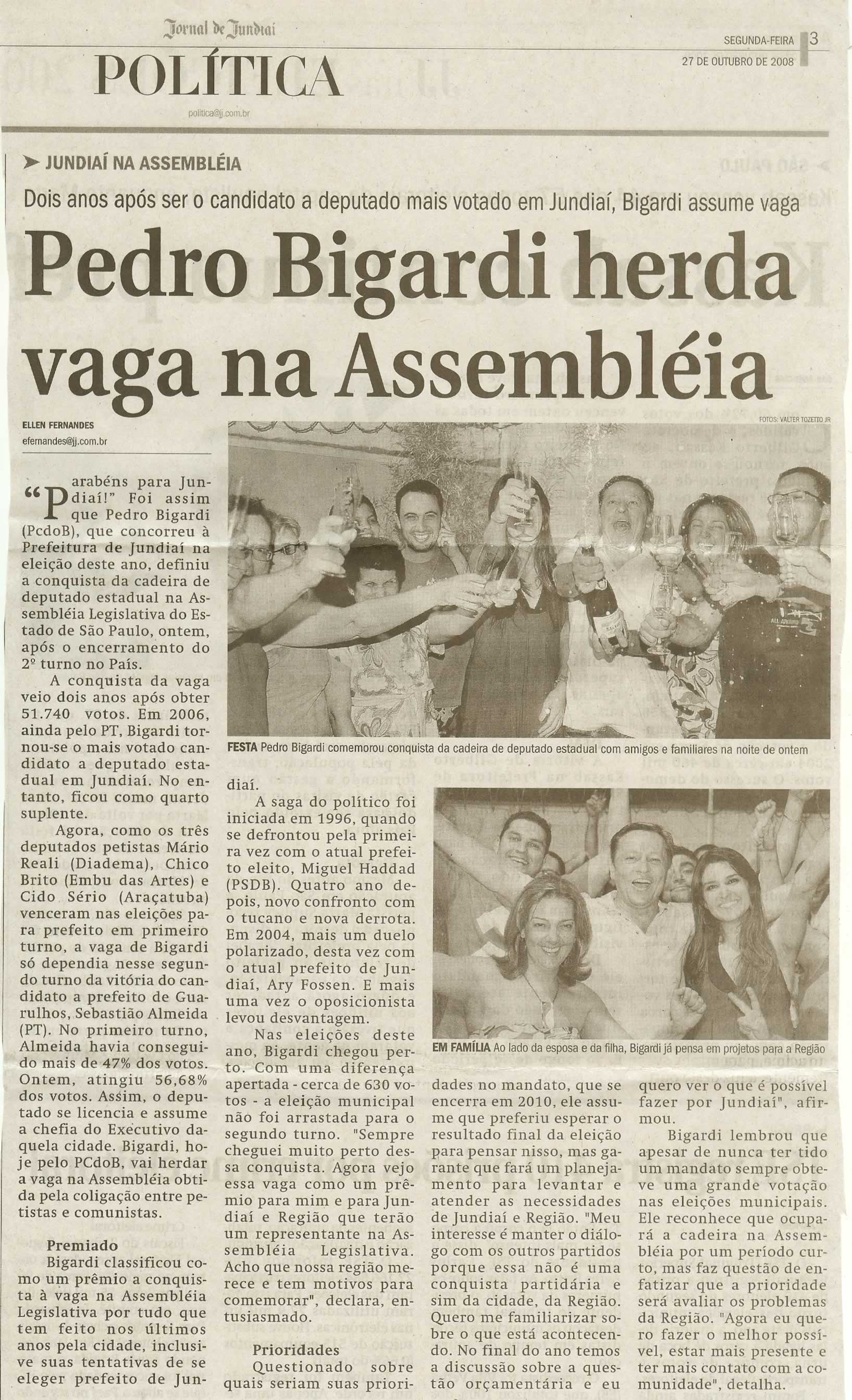 Jornal de Jundiaí - 27/10/2008