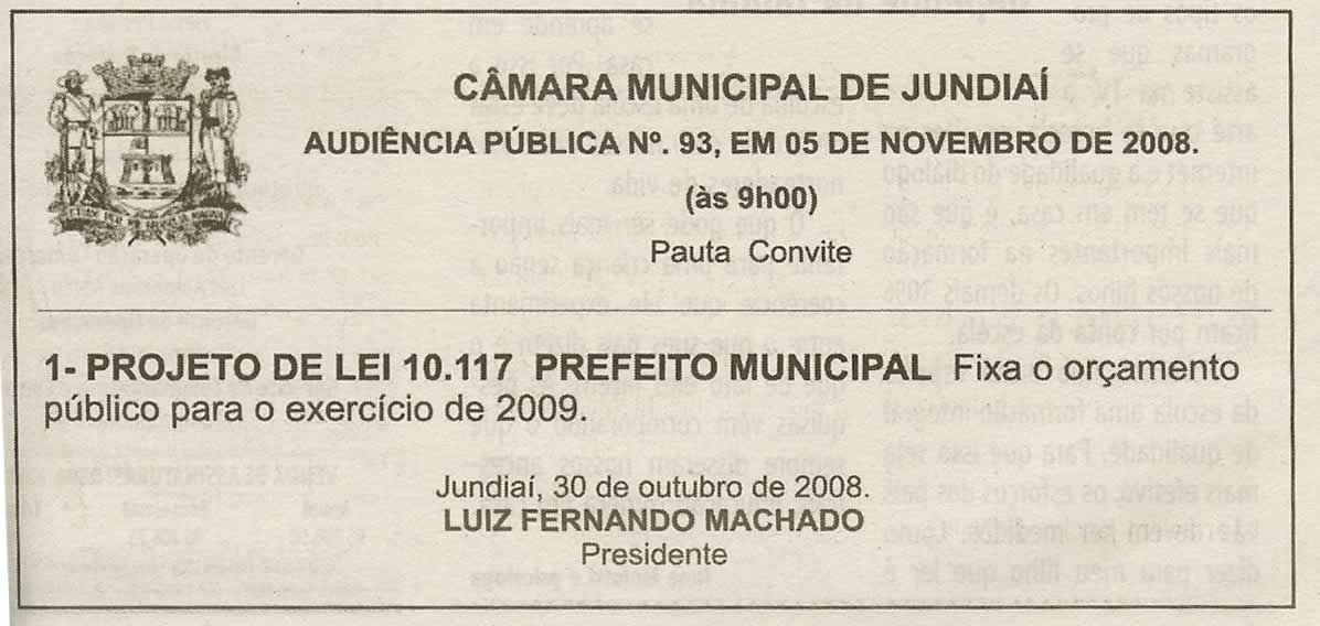 Bom Dia Jundiaí - 01/11/2008