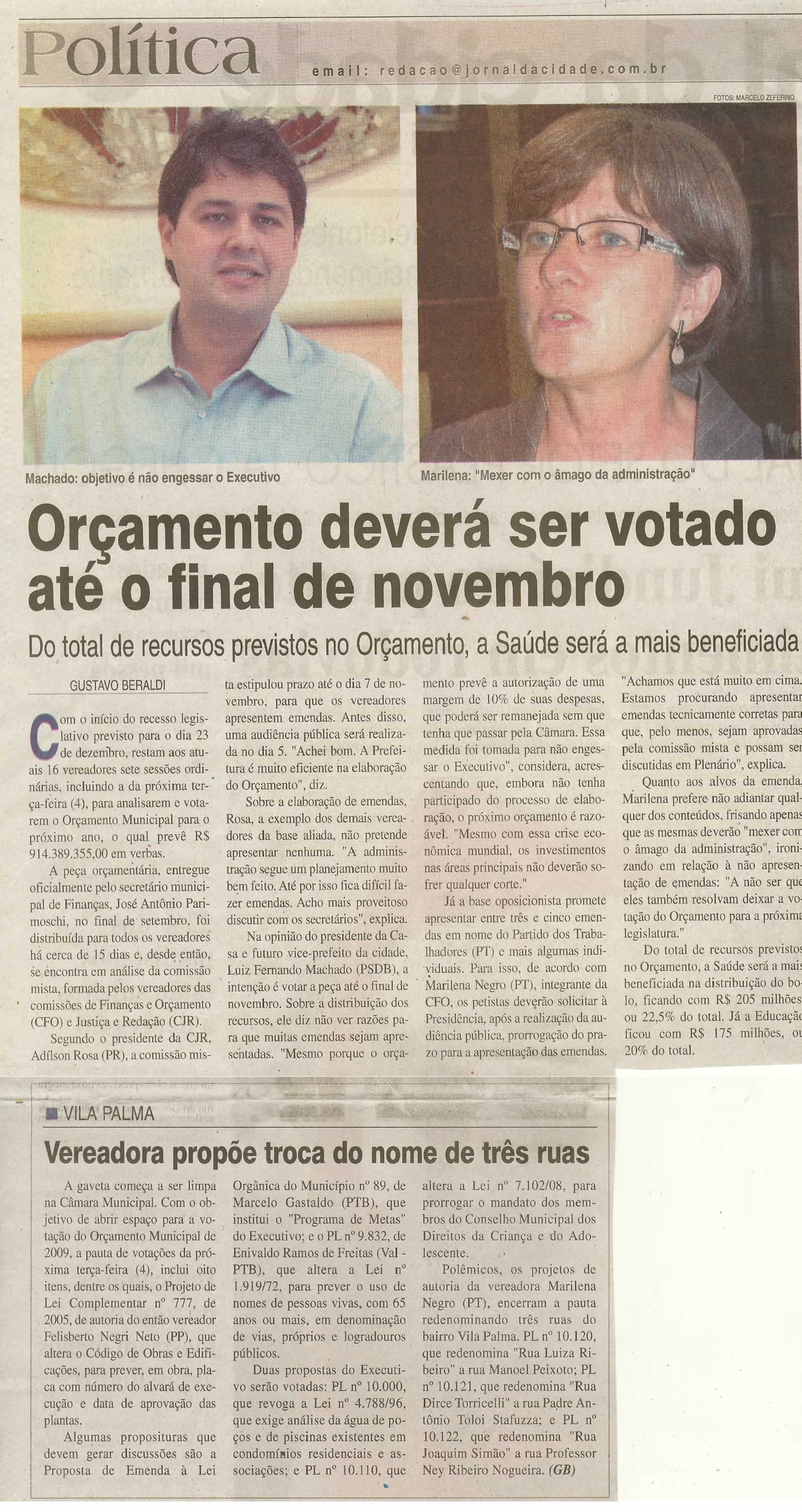 Jornal da Cidade - 01/11/2008
