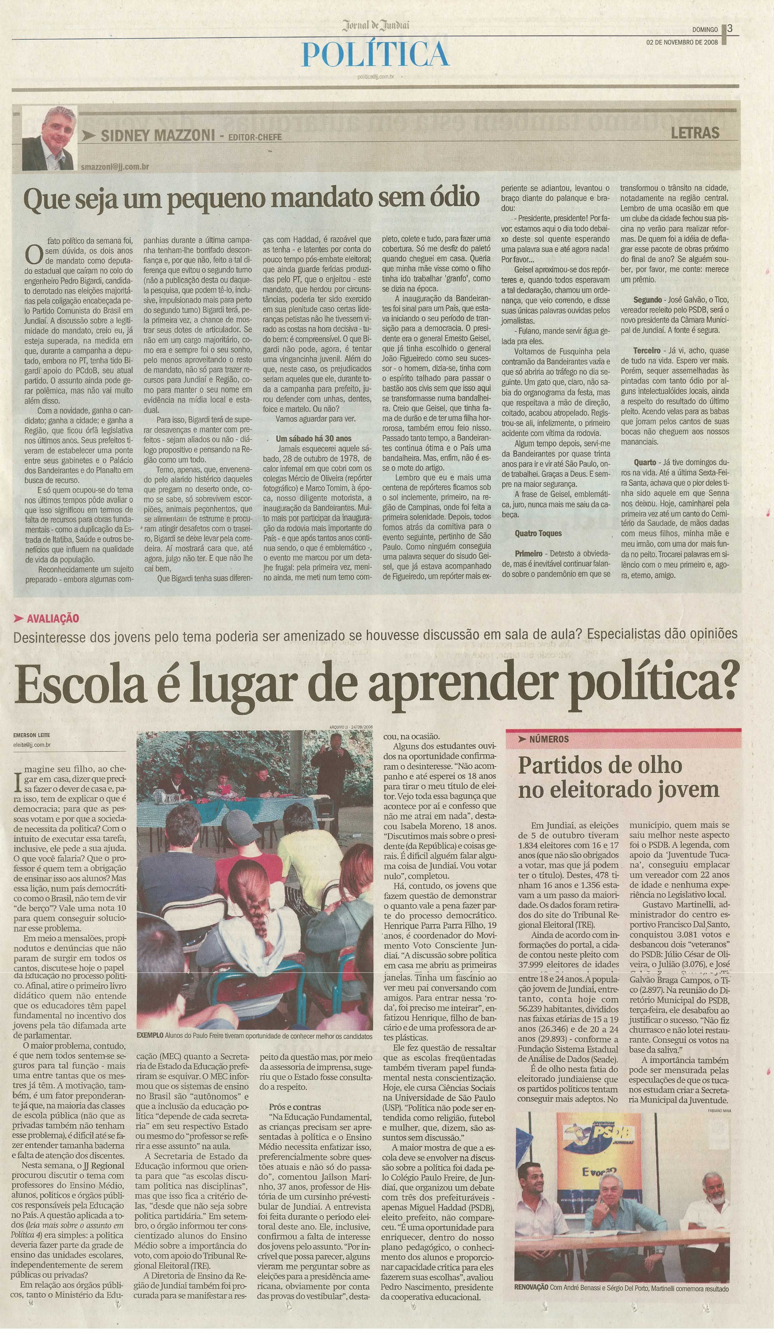 Jornal de Jundiaí - 02/11/2008