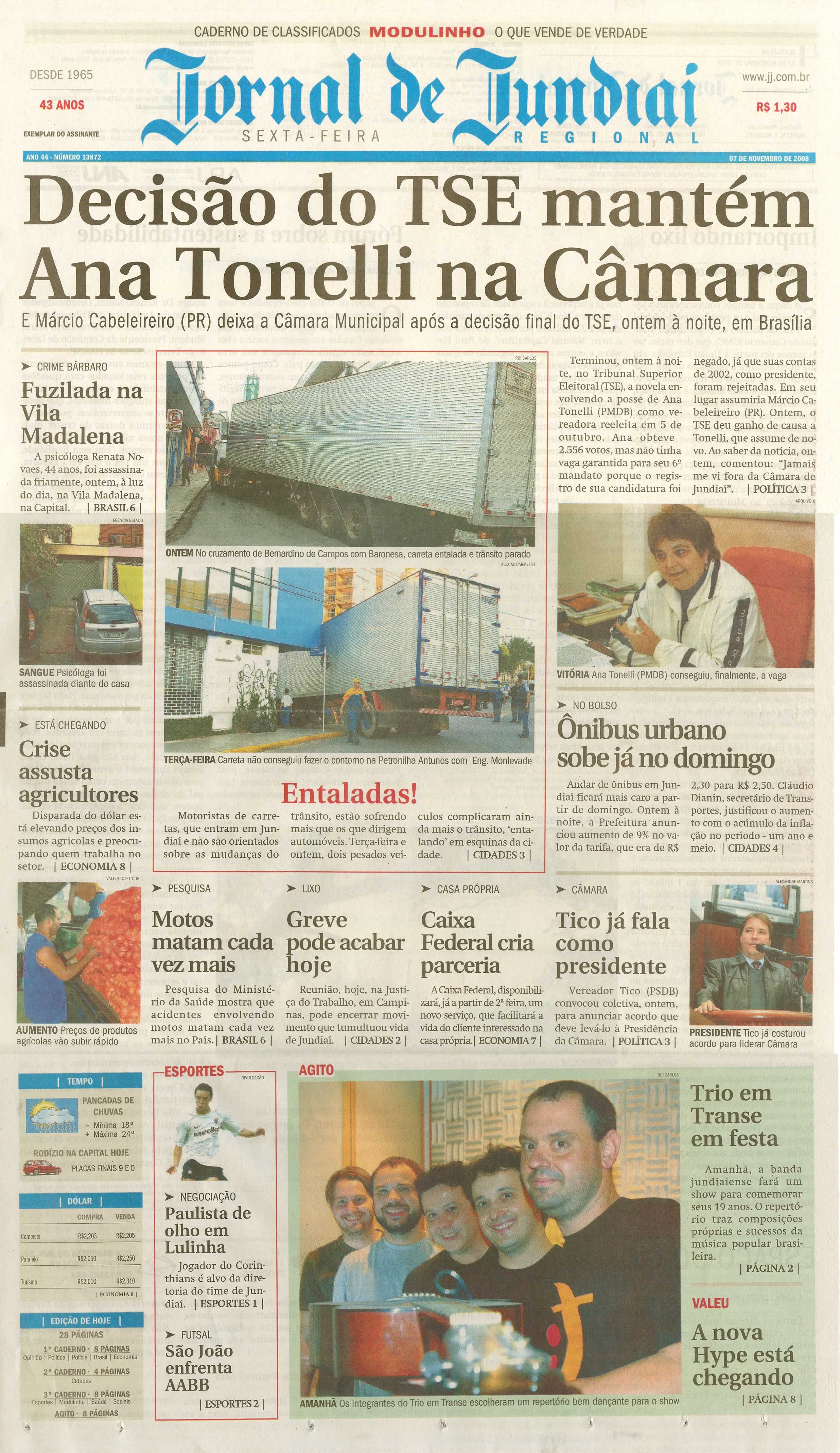 Jornal de Jundiaí - 07/11/2008