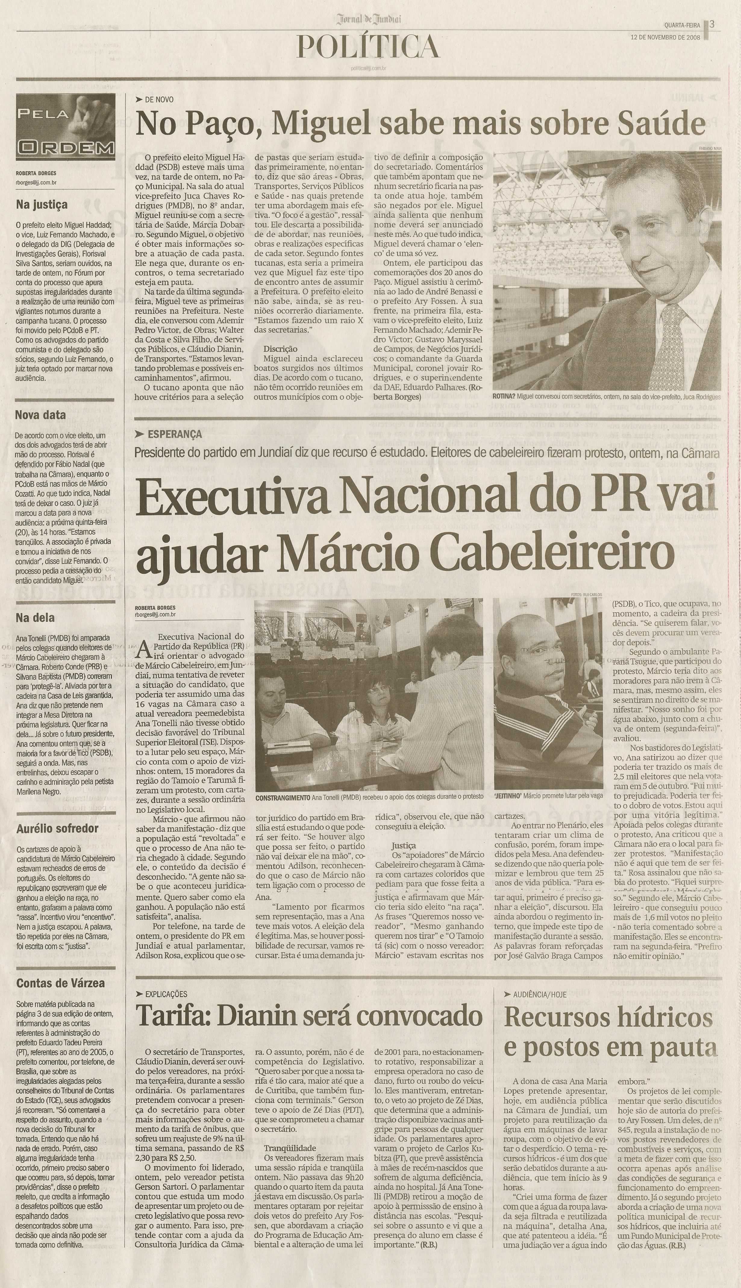 Jornal de Jundiaí - 12/11/2008
