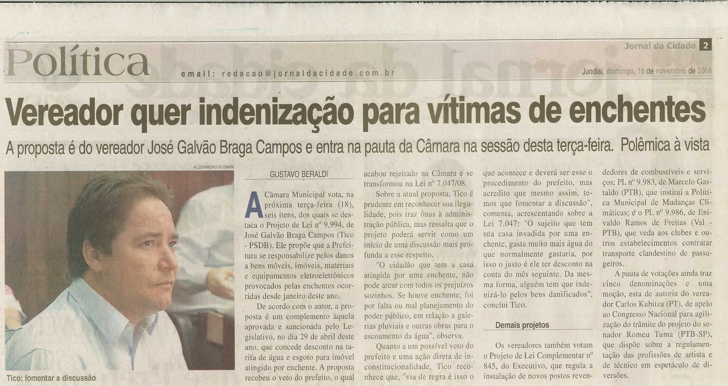 Jornal da Cidade - 16/11/2008