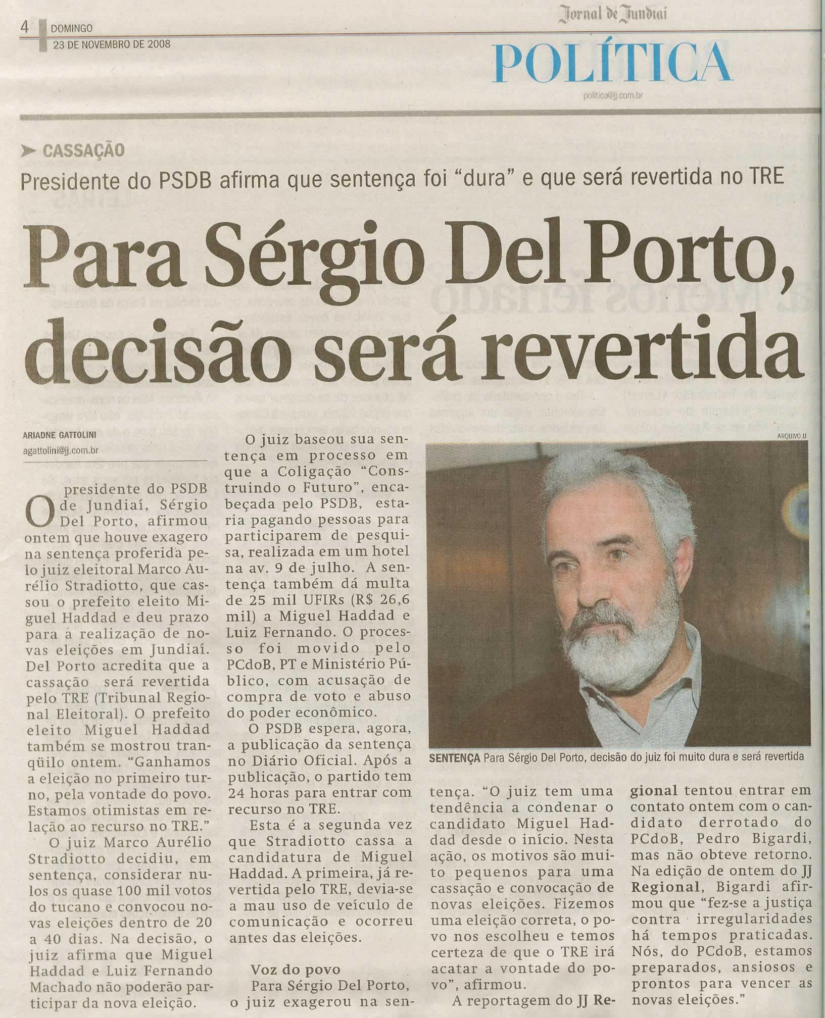 Jornal de Jundiaí - 23/11/2008