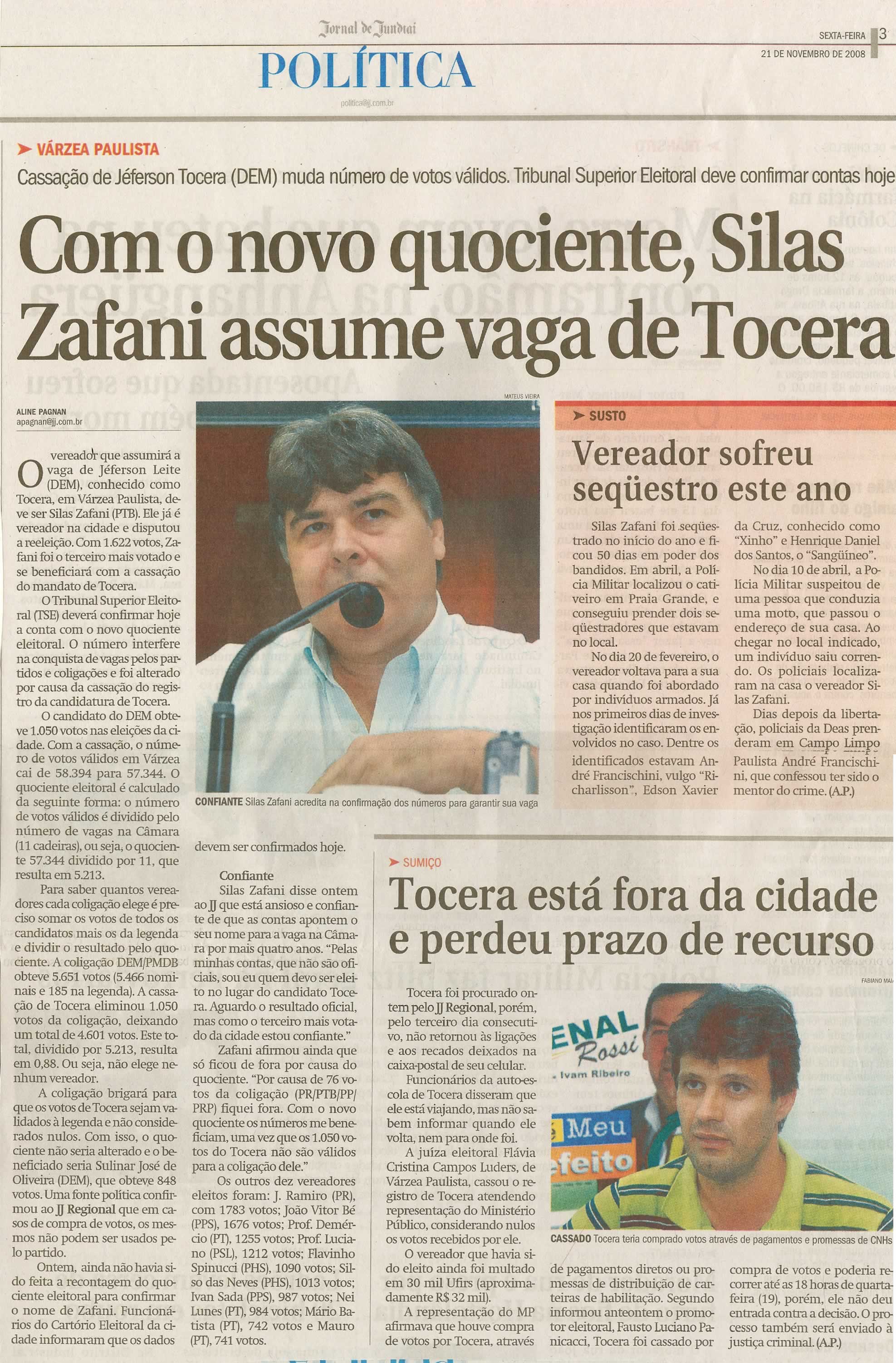Jornal de Jundiaí - 21/11/2008