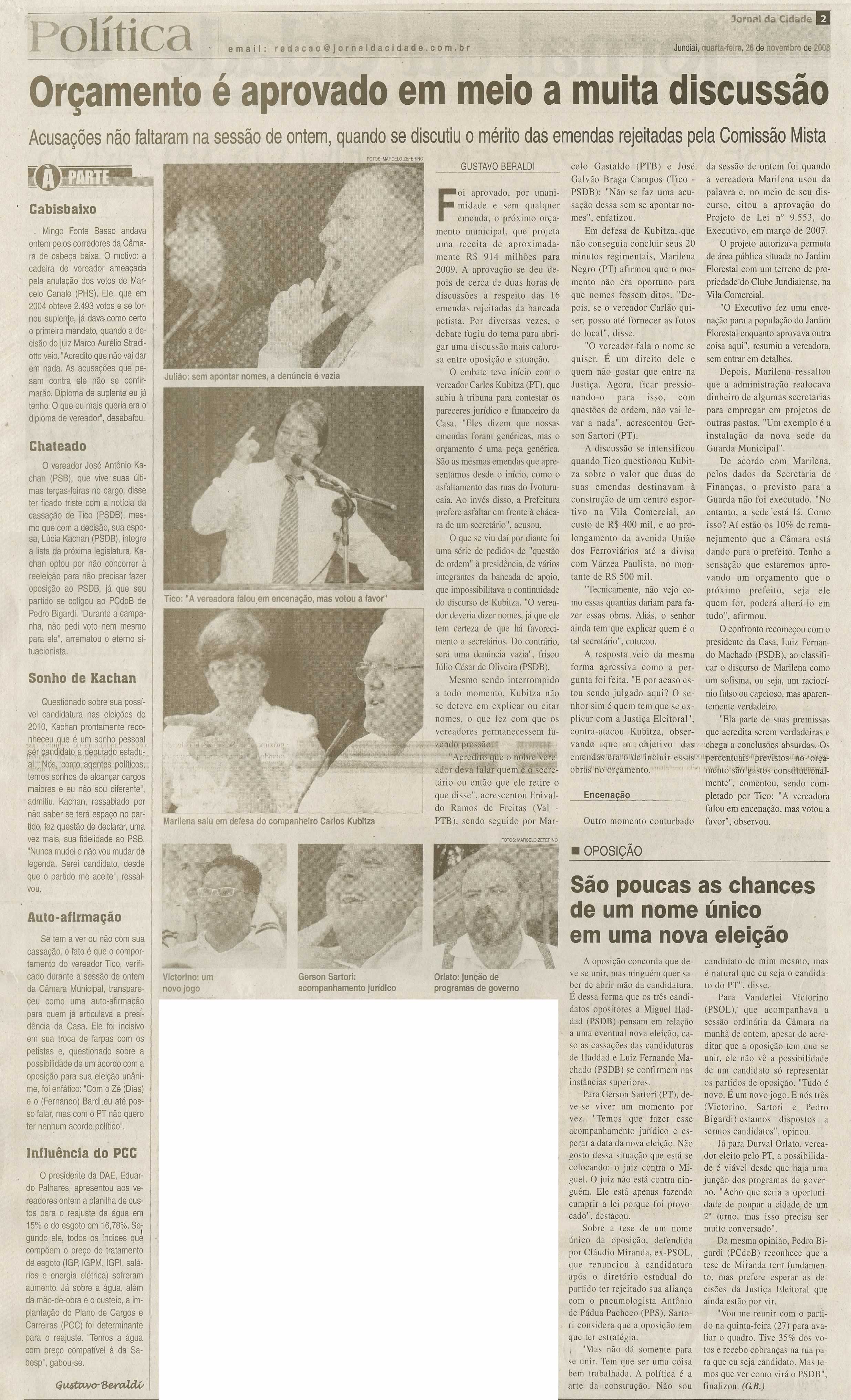Jornal da Cidade - 26/11/2008