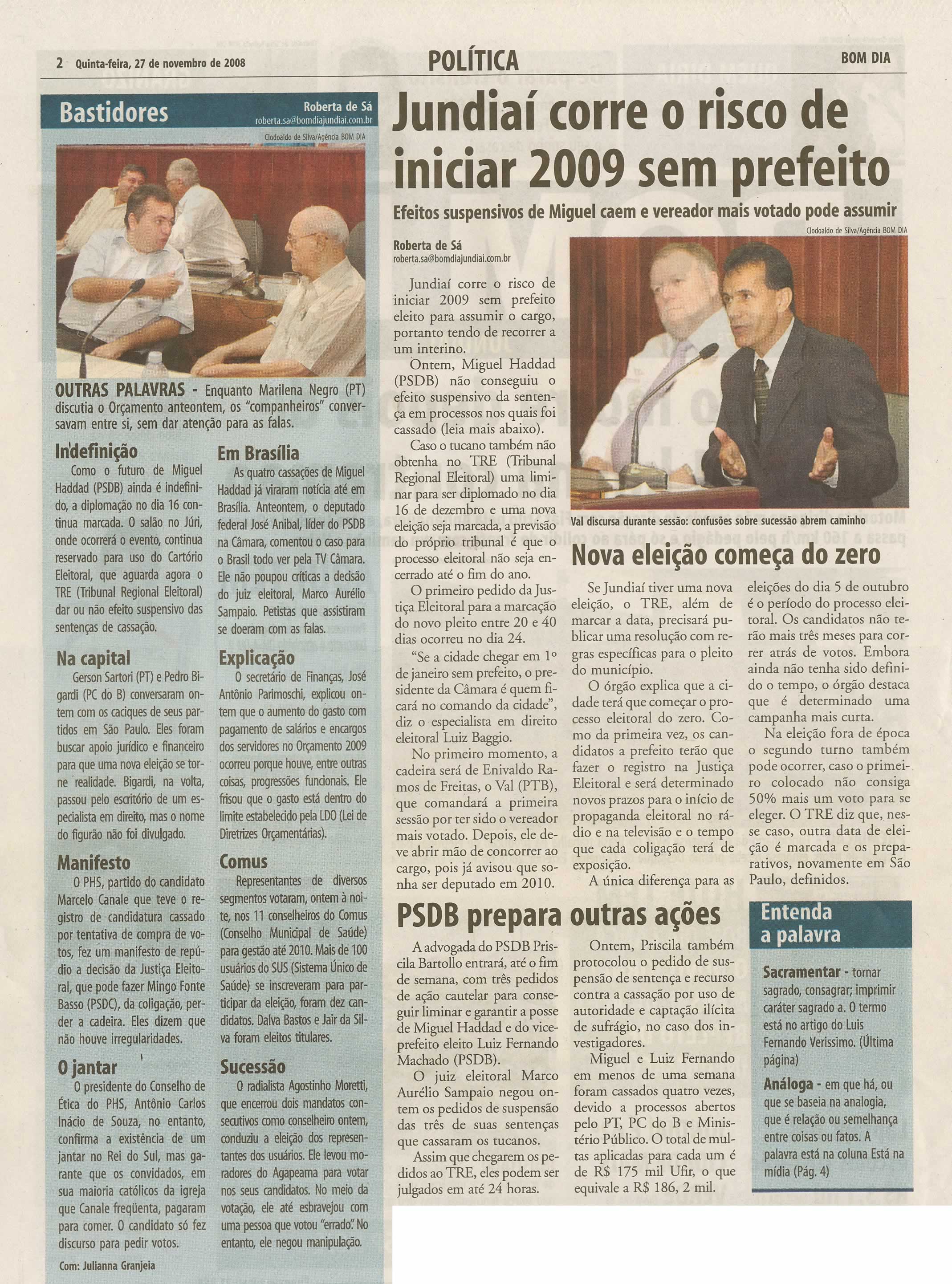 Bom Dia Jundiaí - 27/11/2008