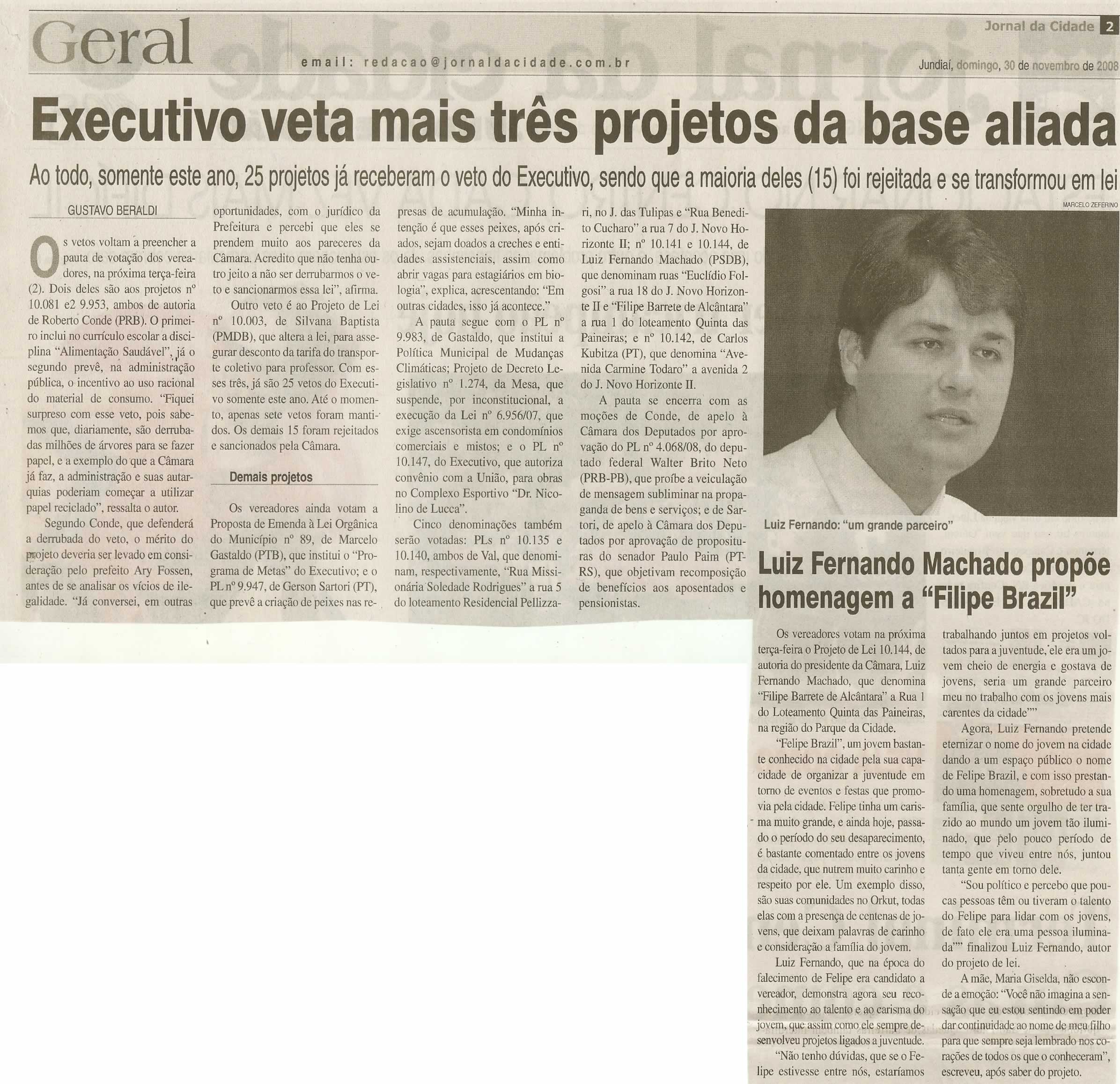 Jornal da Cidade - 30/11/2008