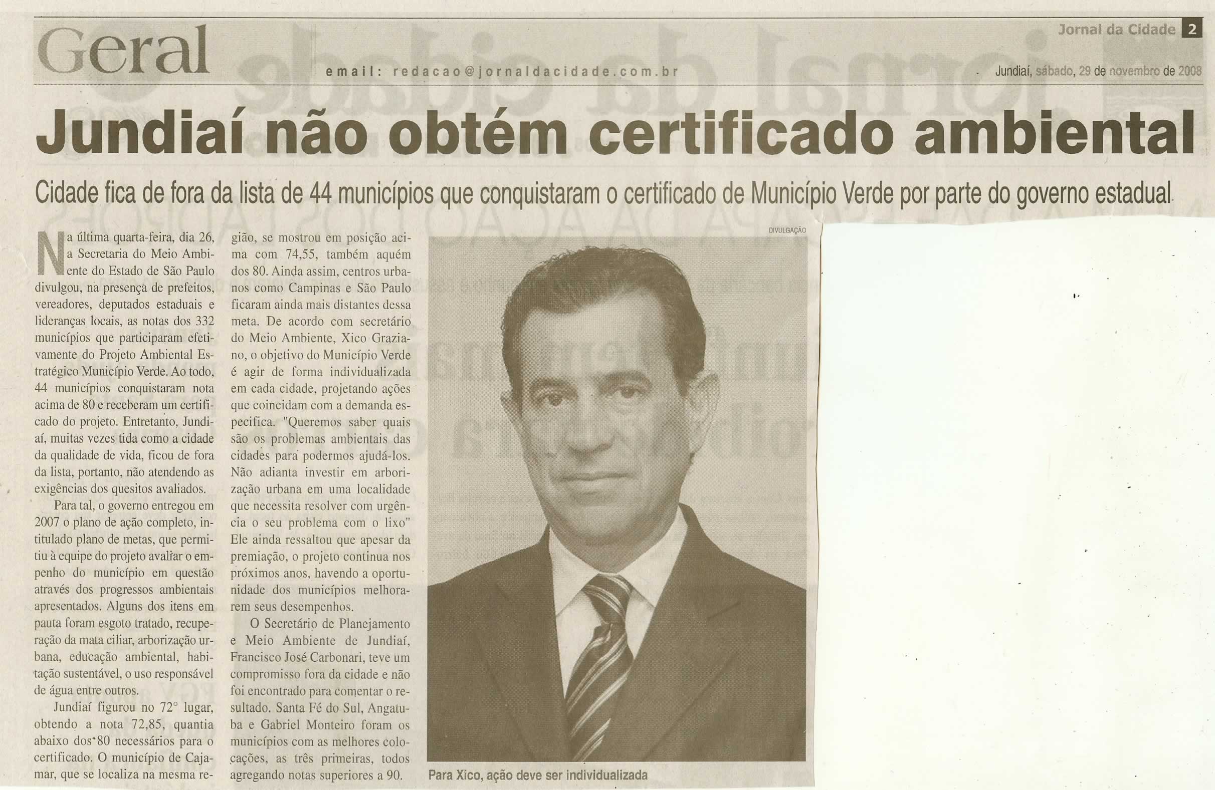Jornal da Cidade - 29/11/2008