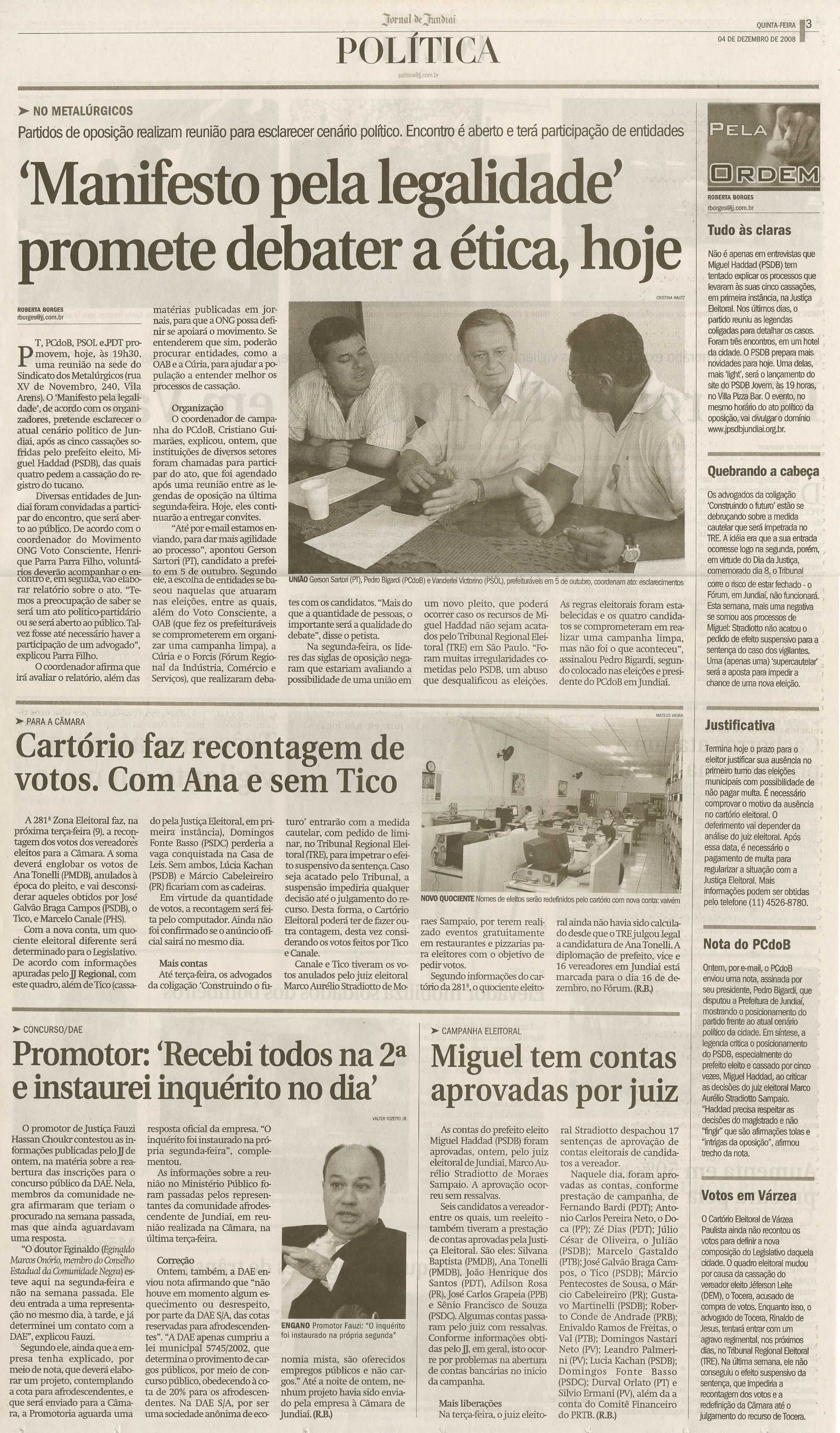 Jornal de Jundiaí - 04/12/2008