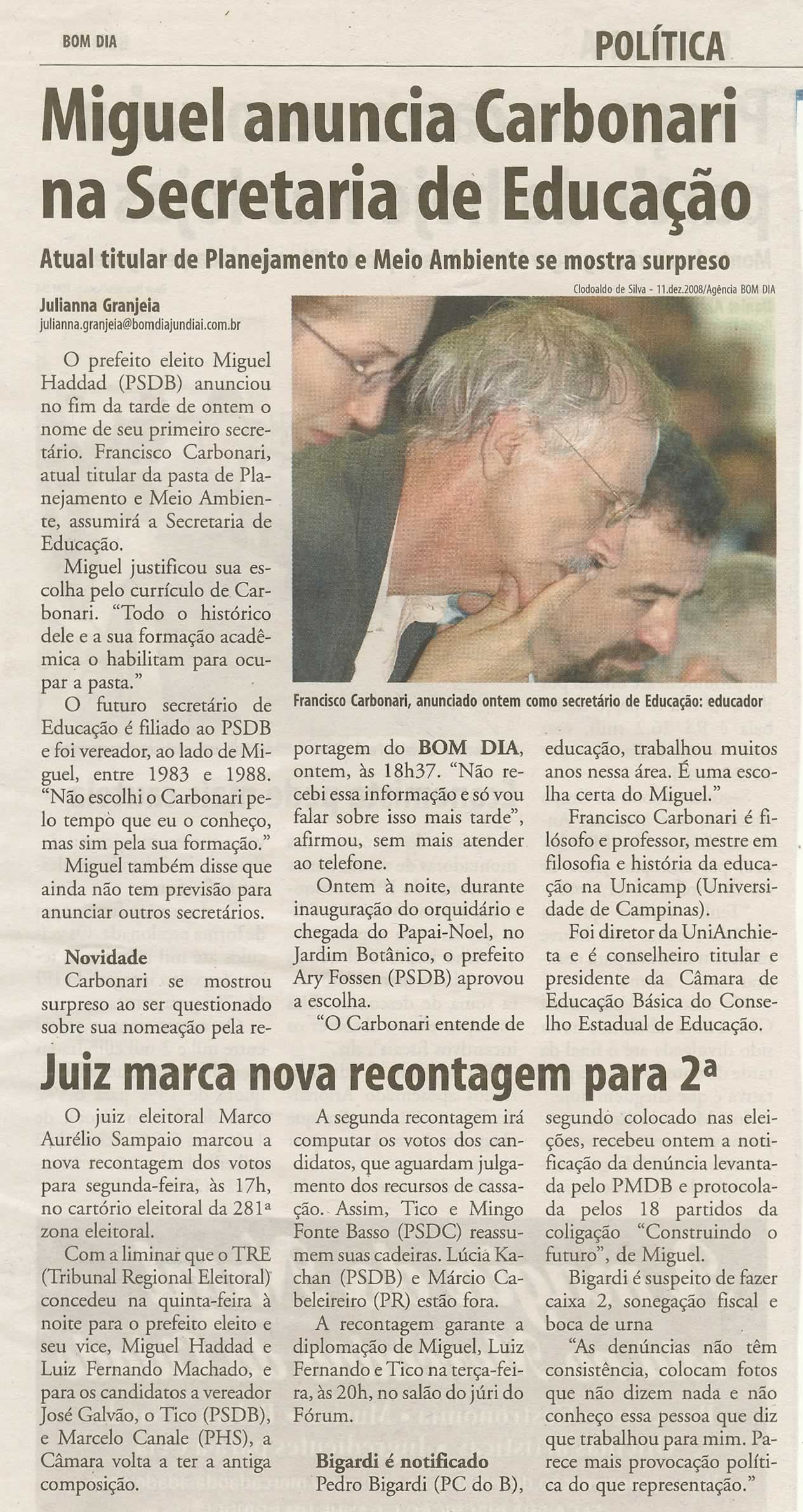 Bom Dia Jundiaí - 13/12/2008