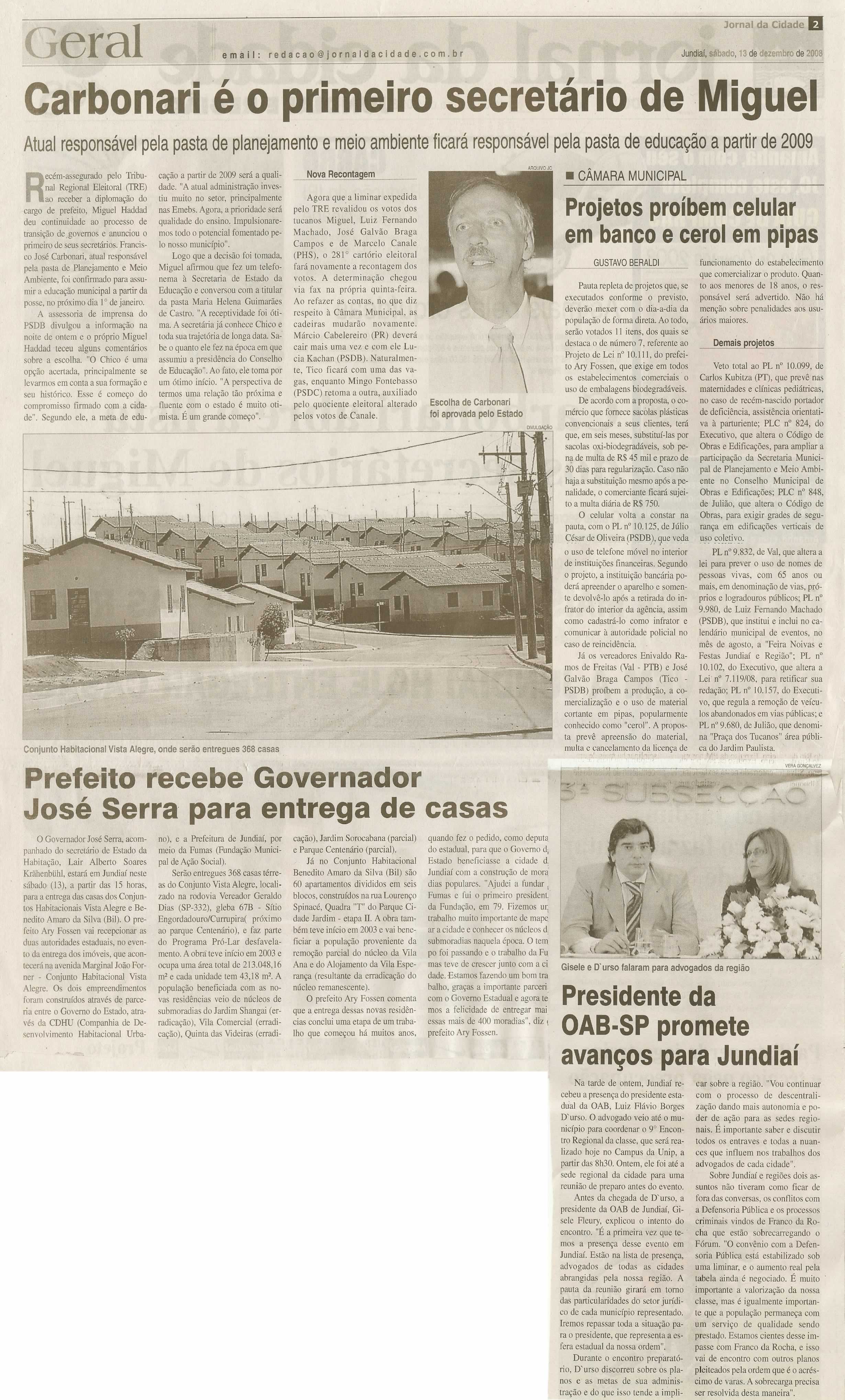 Jornal da Cidade - 13/12/2008