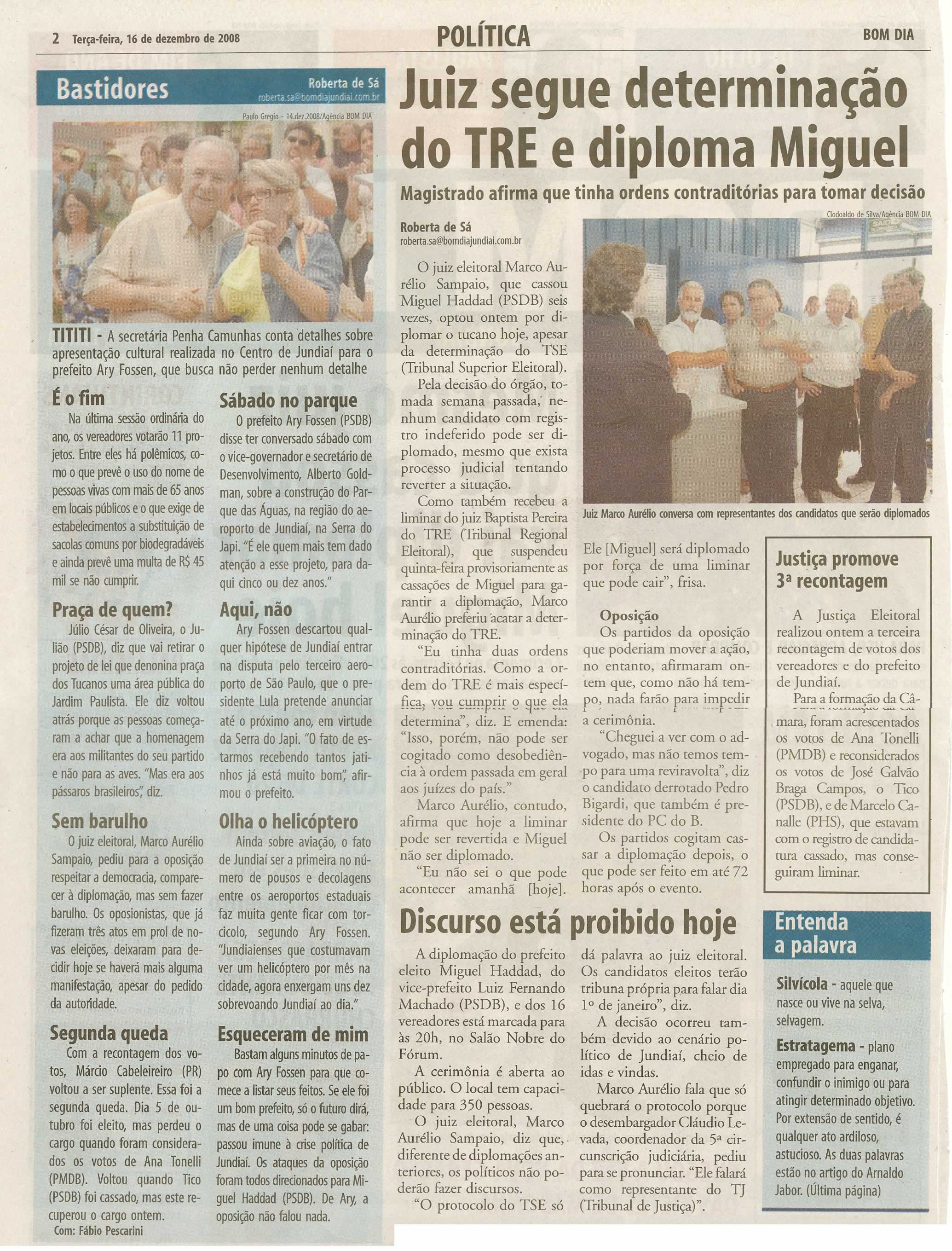Bom Dia Jundiaí - 16/12/2008