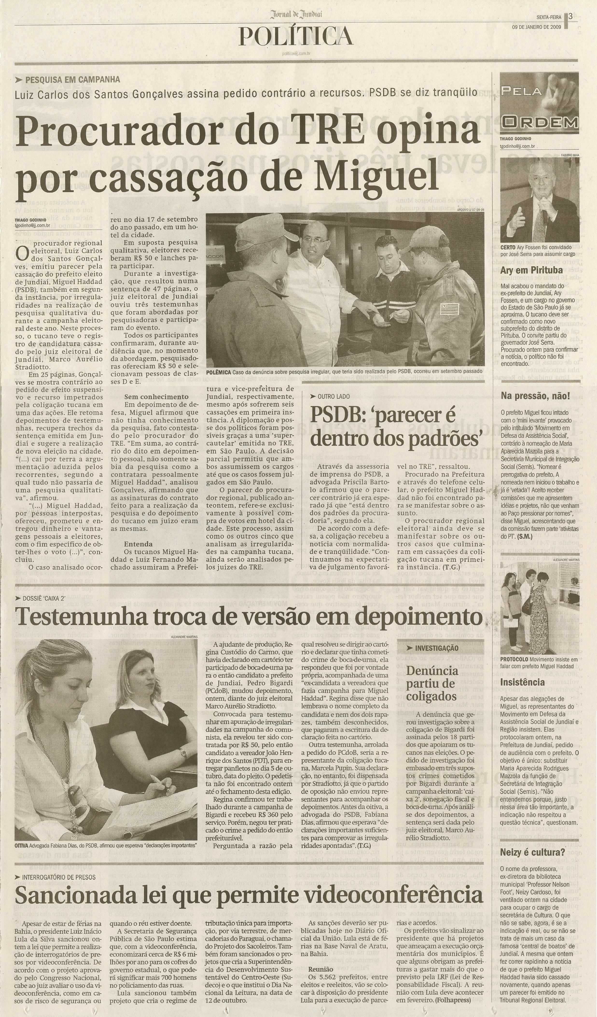 Jornal de Jundiaí - 09/01/2009
