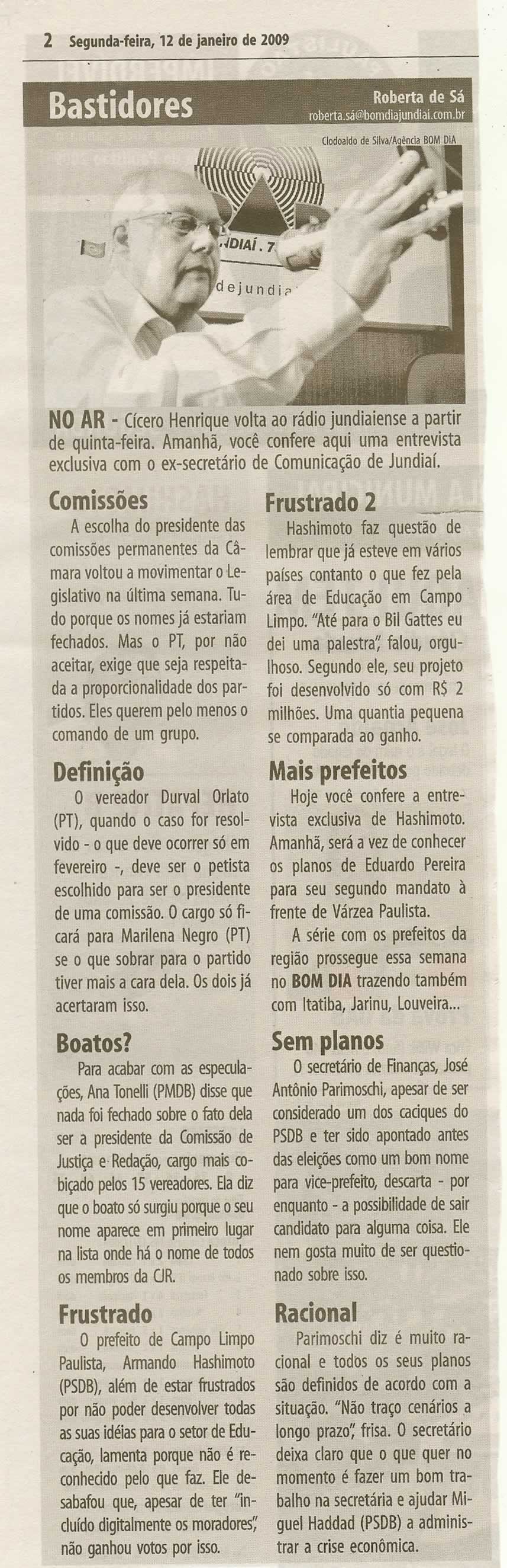 Bom Dia Jundiaí - 12/01/2009