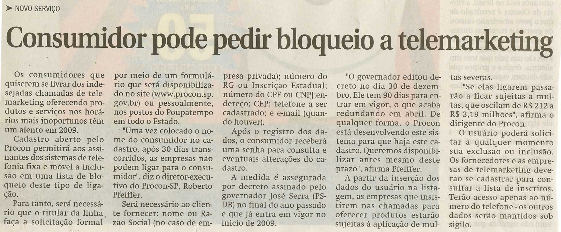 Jornal de Jundiaí - 19/01/2009