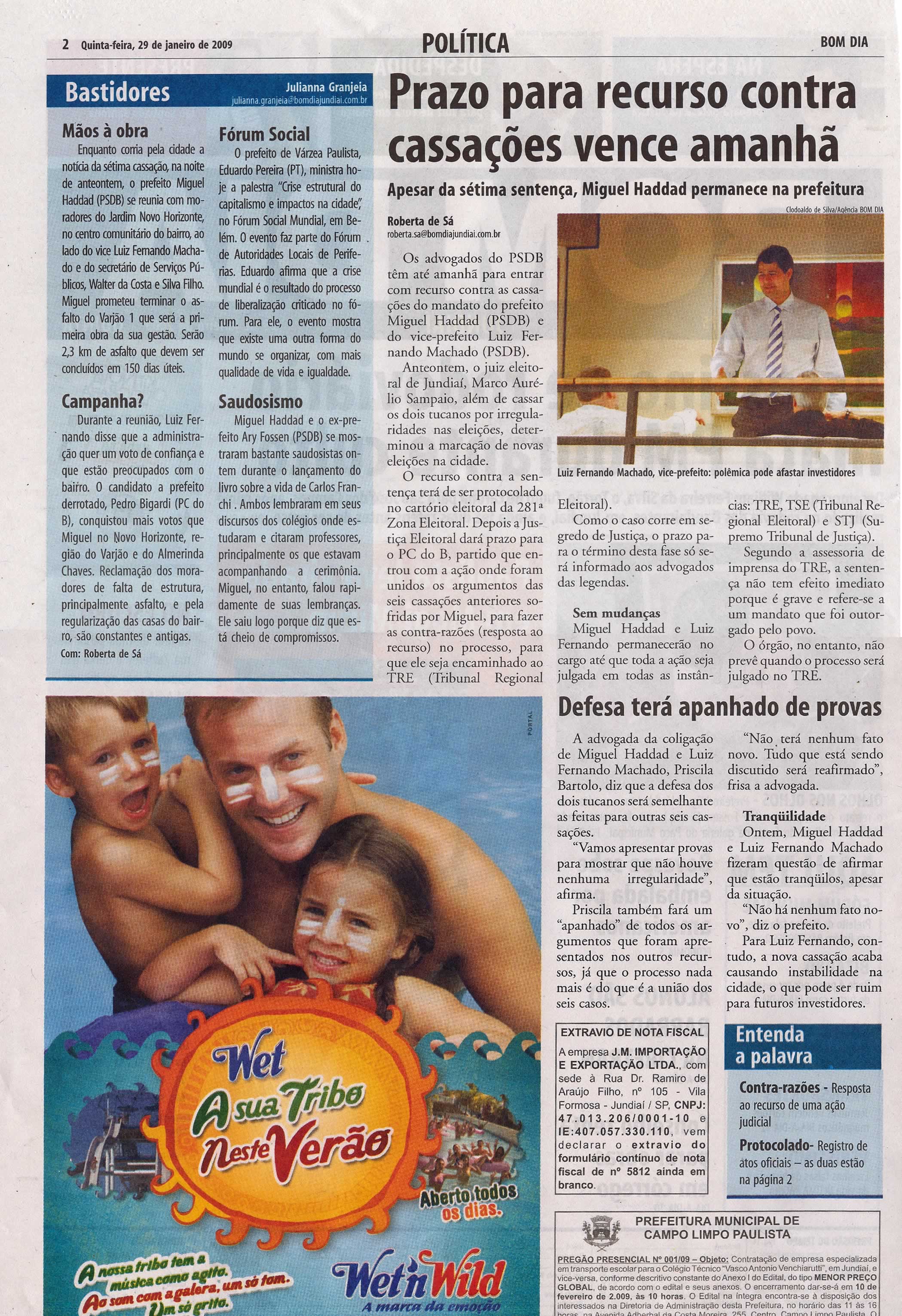 Bom Dia Jundiaí - 29/01/2009