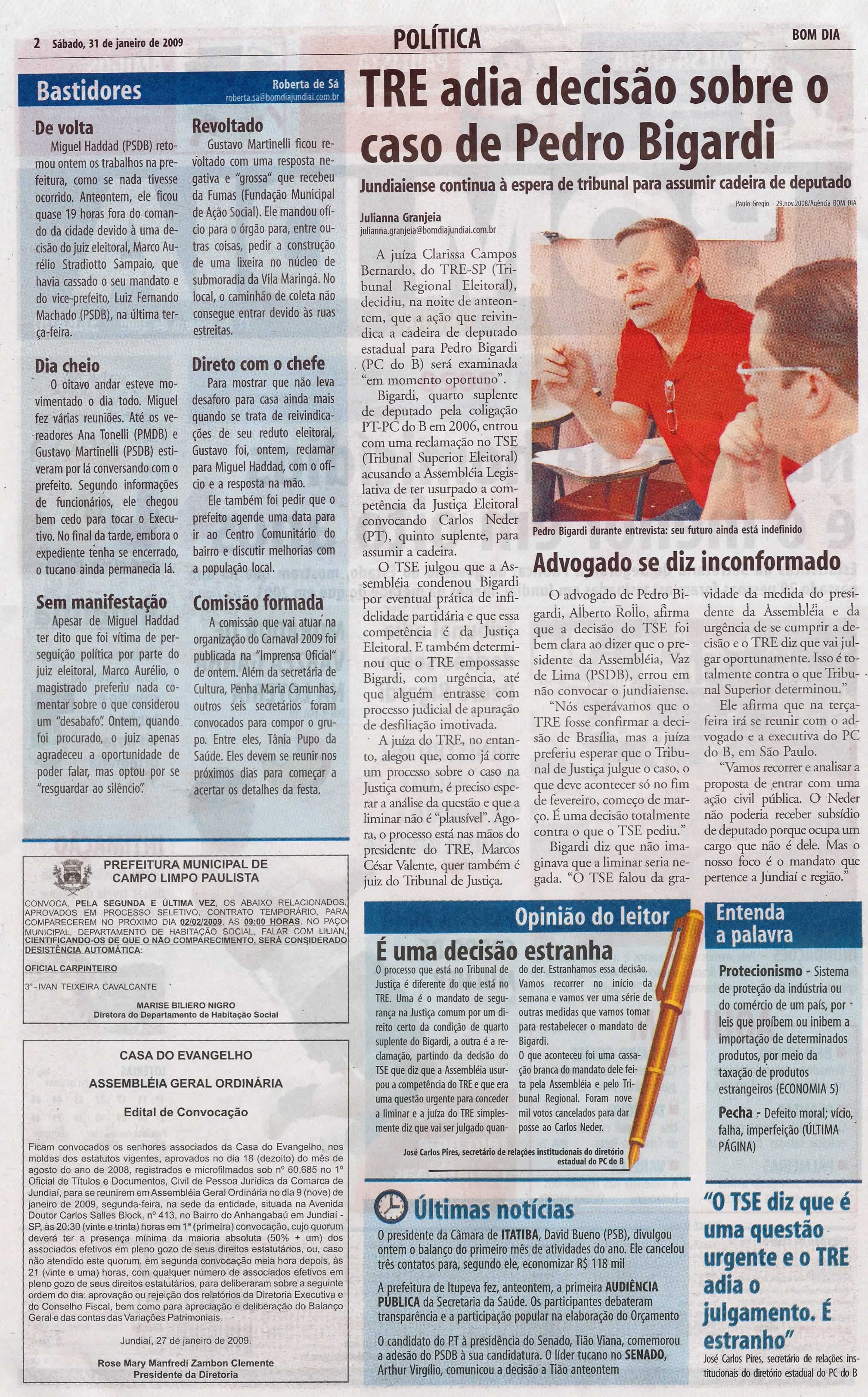 Bom Dia Jundiaí - 31/01/2009