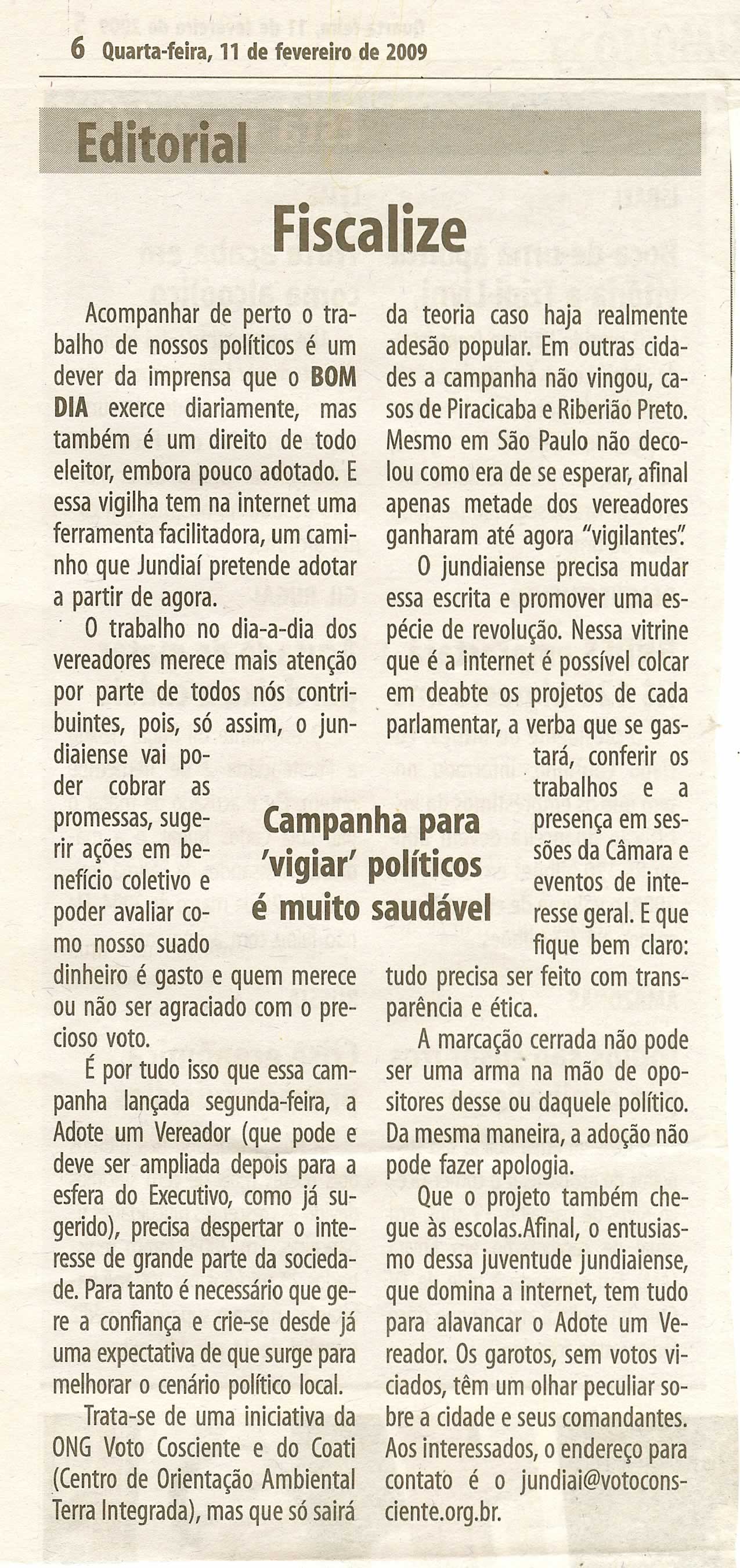 Bom Dia Jundiaí - 11/02/2009