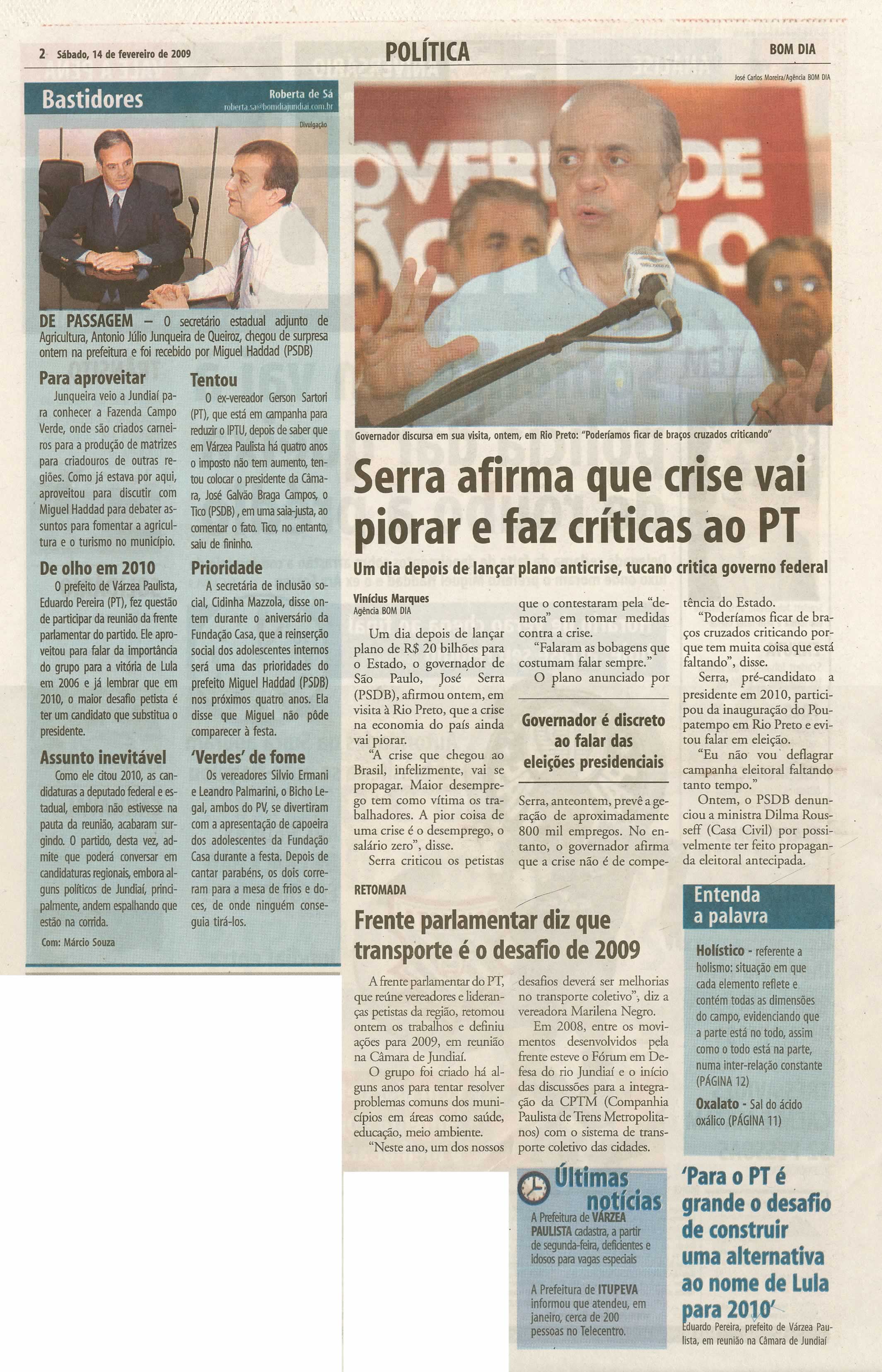 Bom Dia Jundiaí - 14/02/2009