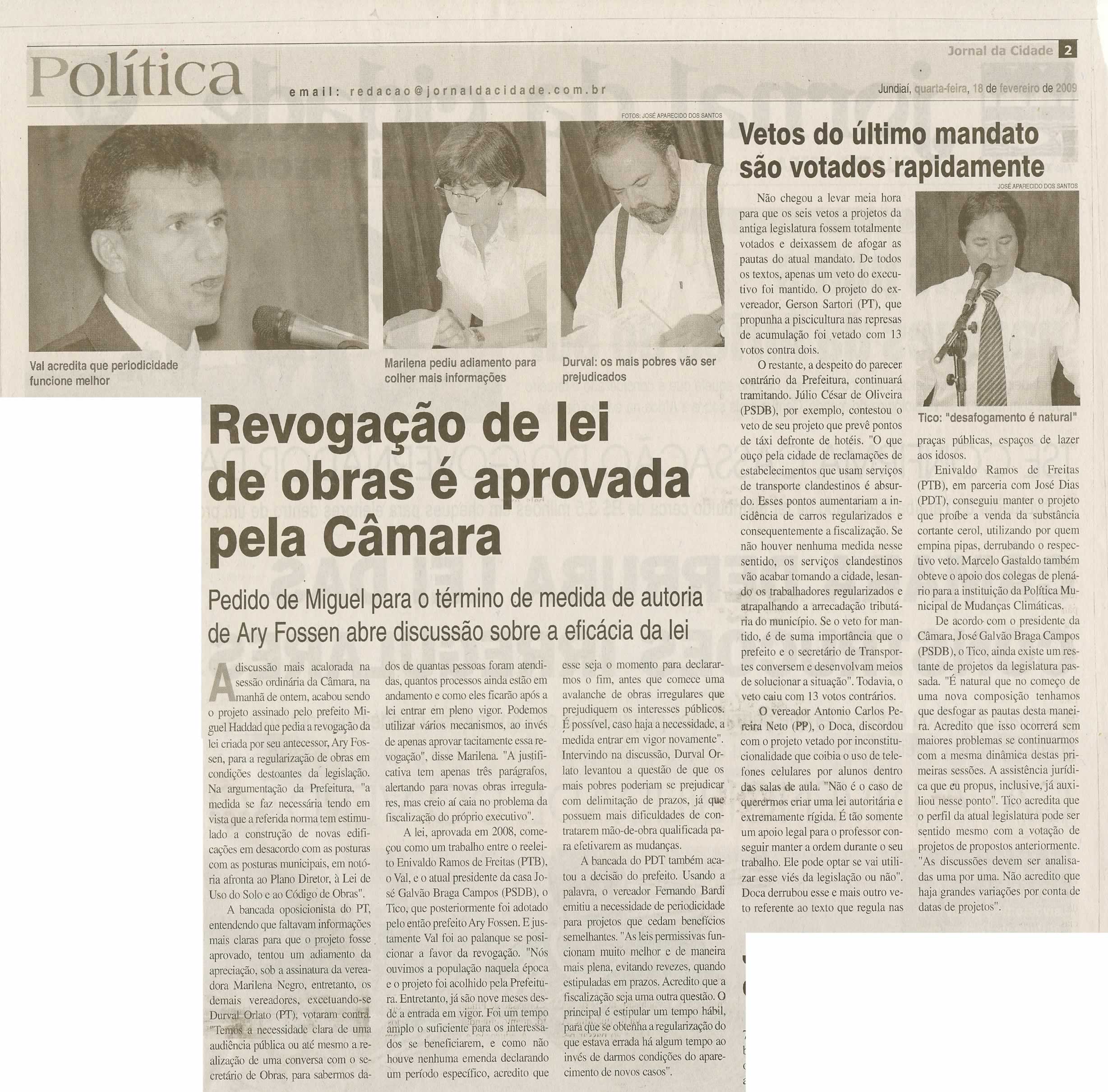 Jornal da Cidade - 18/02/2009