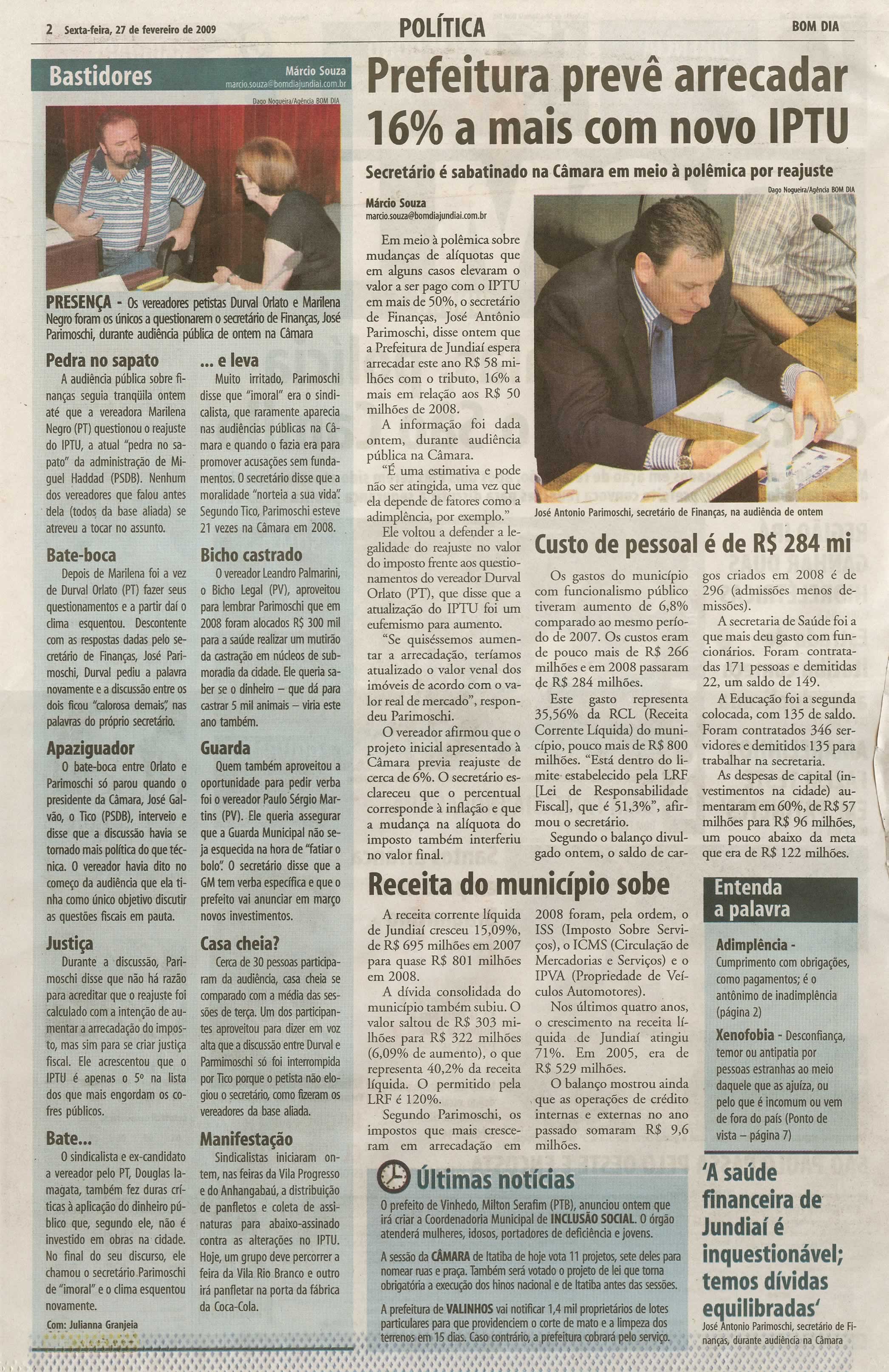 Bom Dia Jundiaí - 27/02/2009