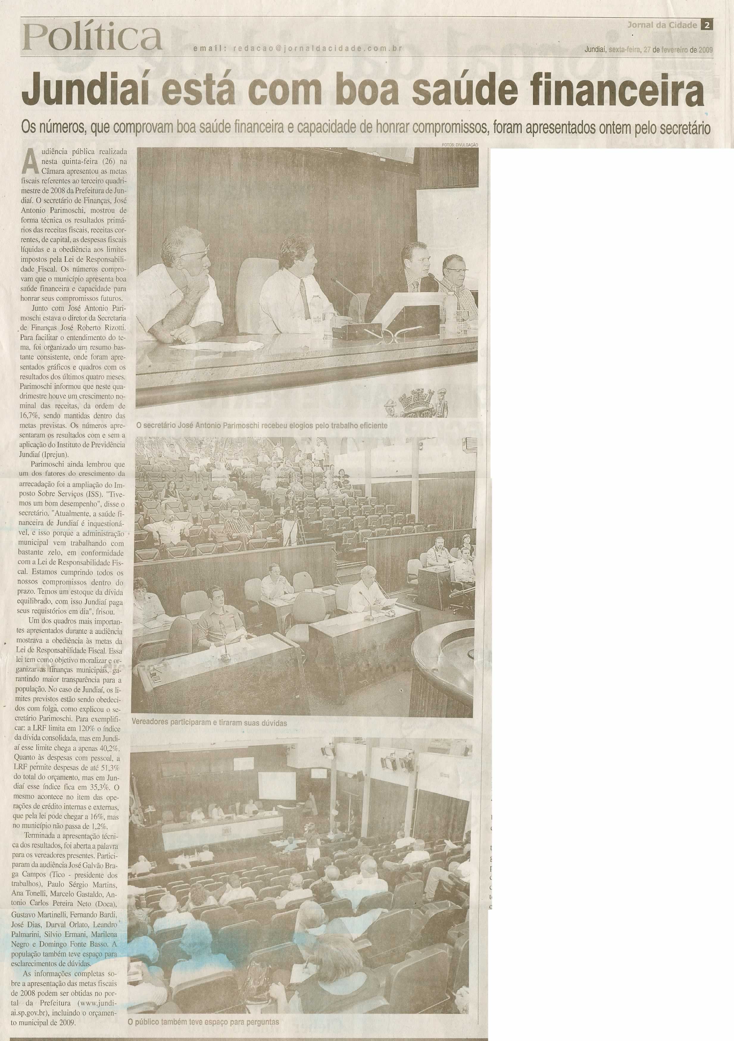 Jornal da Cidade - 27/02/2009