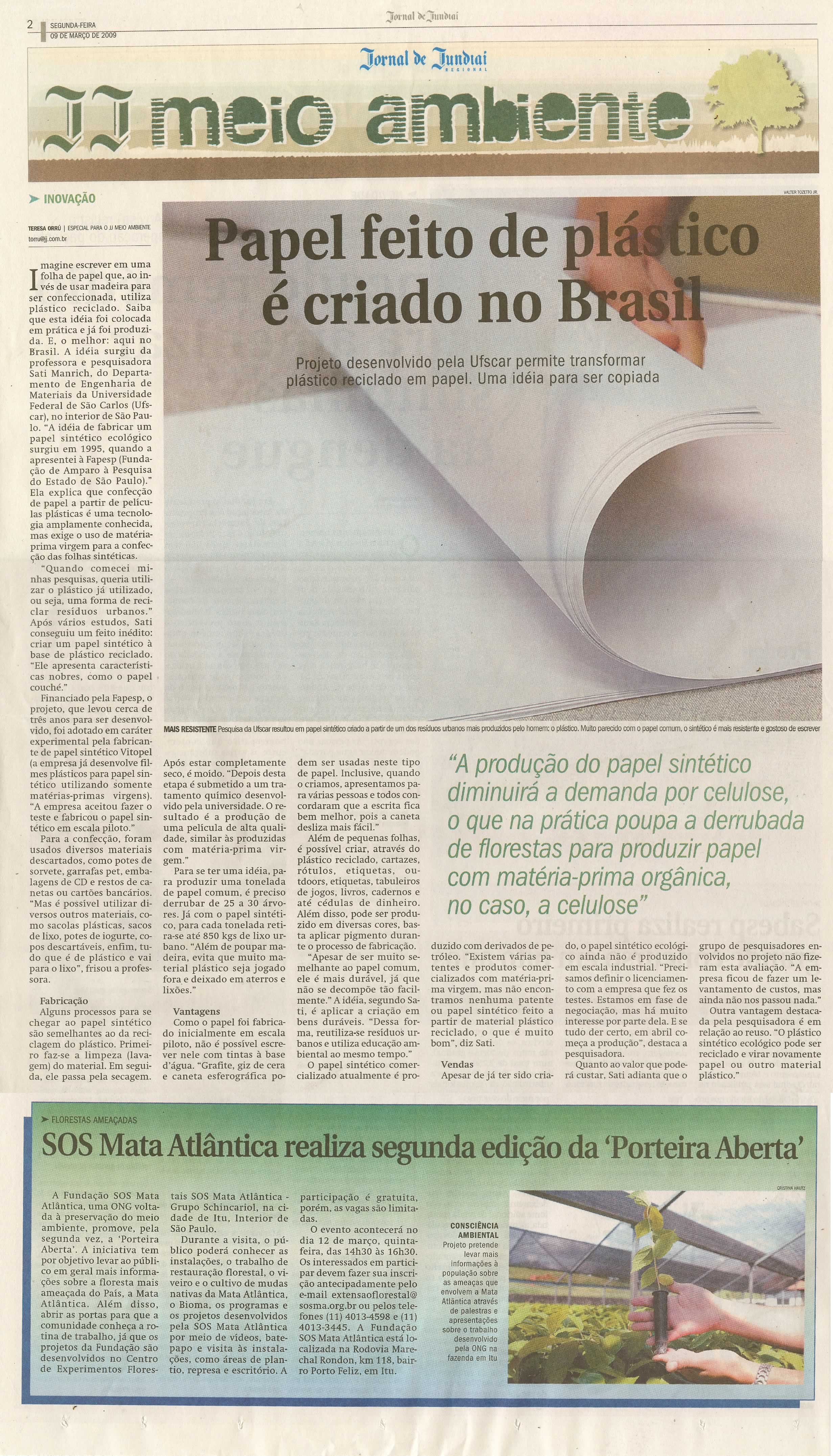 Jornal de Jundiaí - 09/03/2009