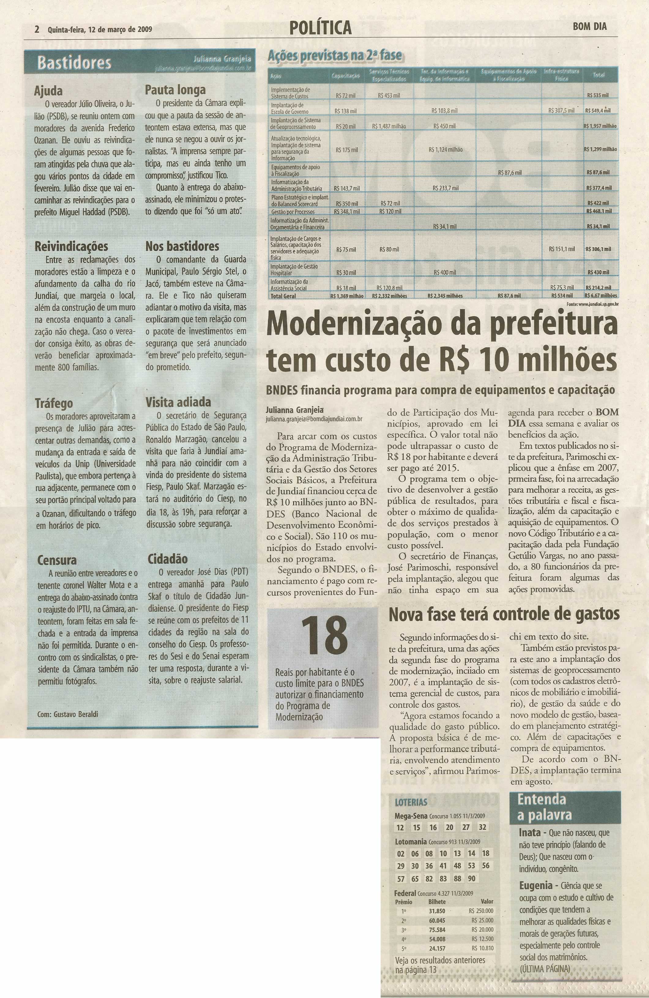 Bom Dia Jundiaí - 12/03/2009