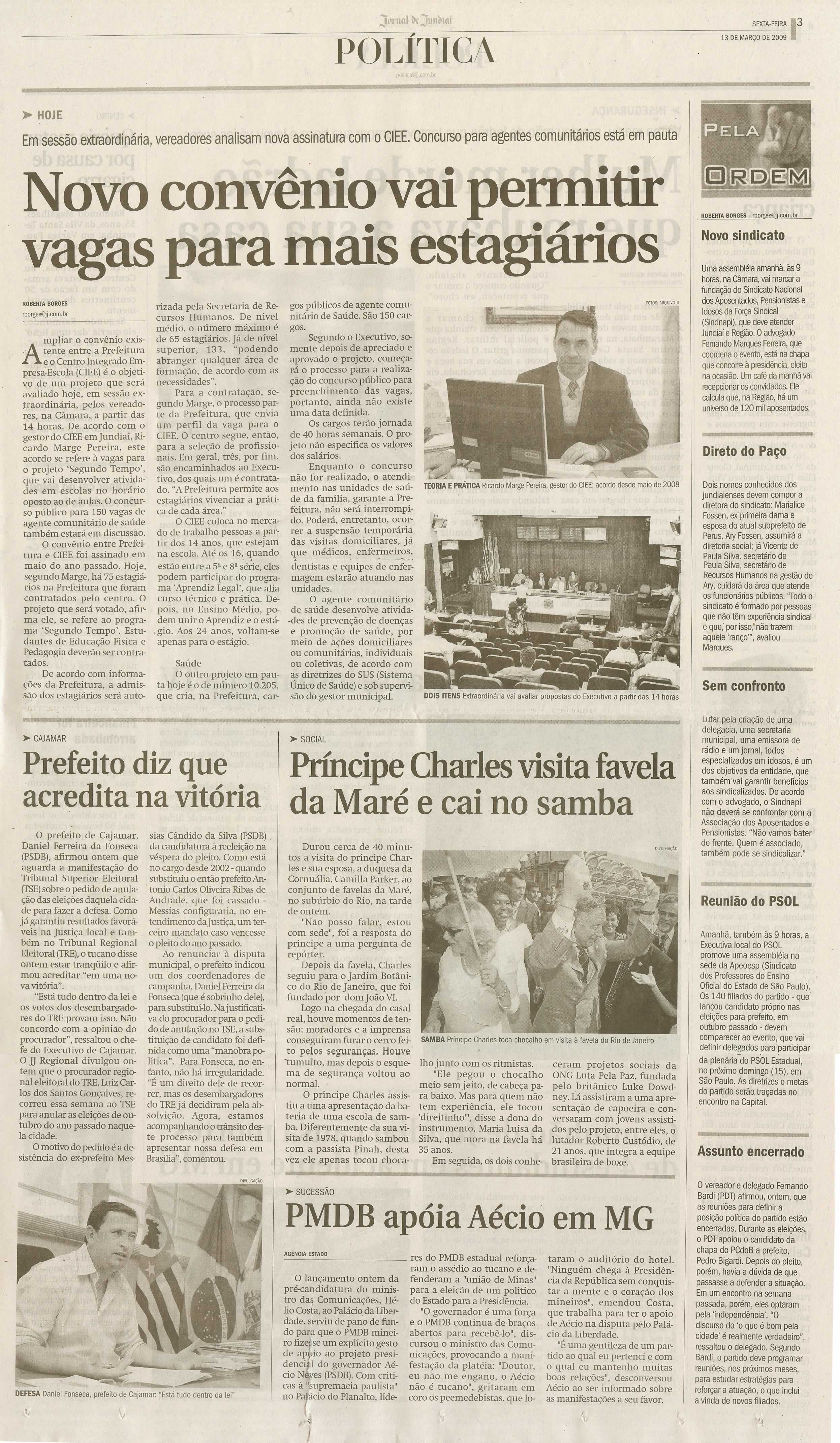 Jornal de Jundiaí - 13/03/2009