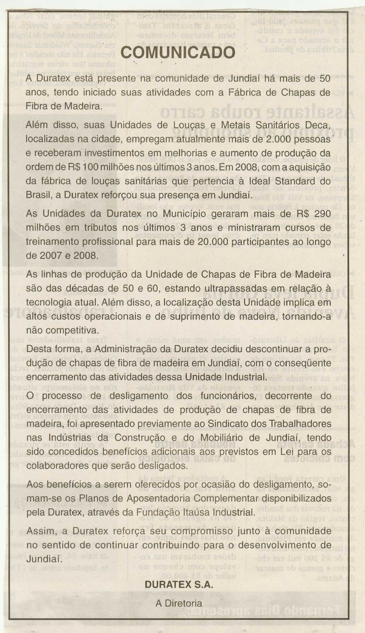 Jornal de Jundiaí - 29/03/2009
