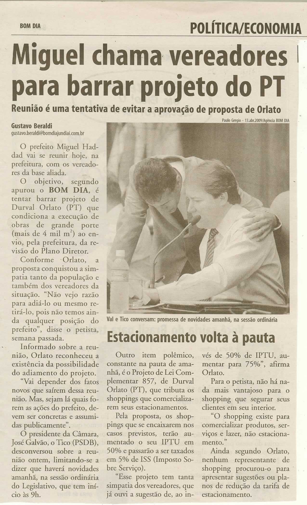 Bom Dia Jundiaí - 13/04/2009