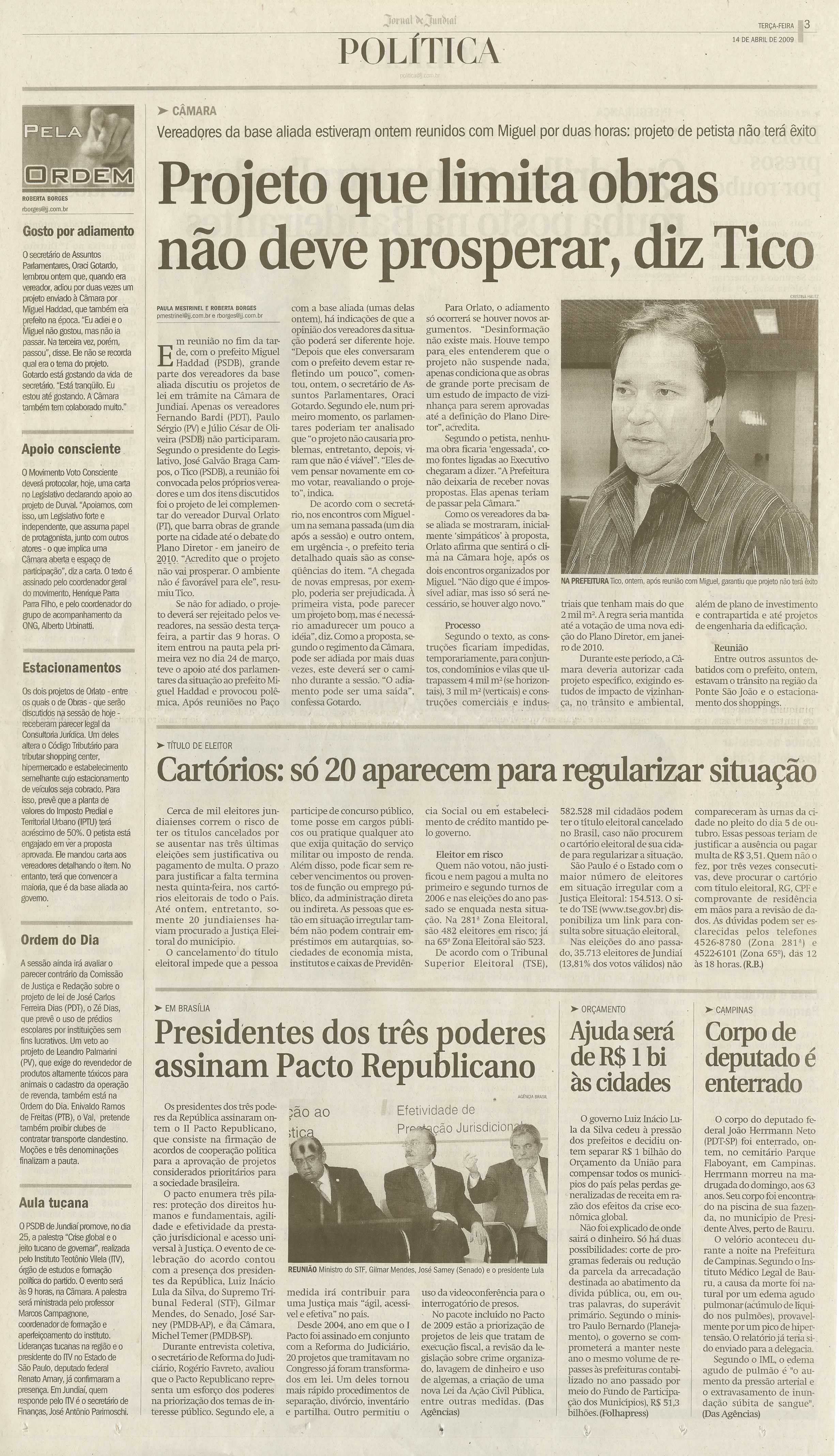 Jornal de Jundiaí - 14/04/2009