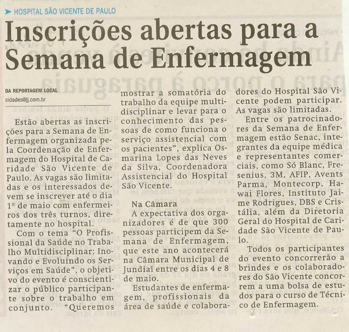 Jornal de Jundiaí - 21/04/2009