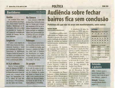 Bom Dia Jundiaí - 30/04/2009